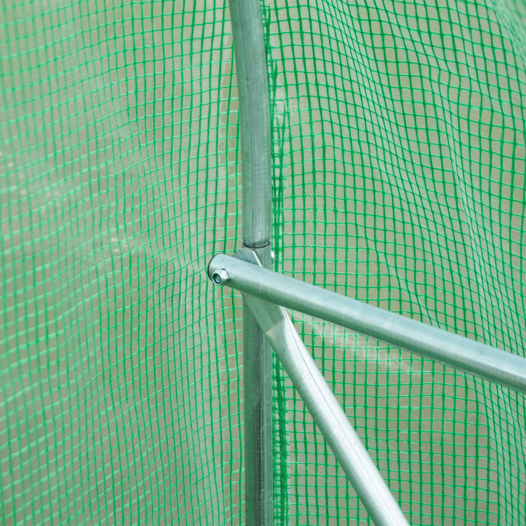 Serre de Jardin Tunnel Surface Sol 6 m² 3L x 2l x 2H m acier Porte zippée 6 fenêtres enroulables Vert-7