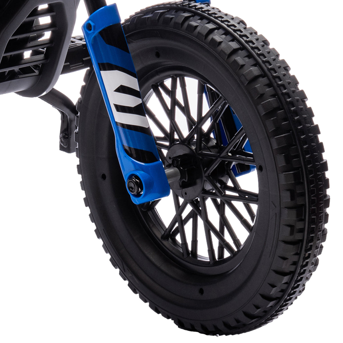 Moto électrique pour enfant moto cross pour enfants de 3 à 6 ans 2 moteurs 12V vitesse 5 km/h 109,5x60x72,5cm bleu-9
