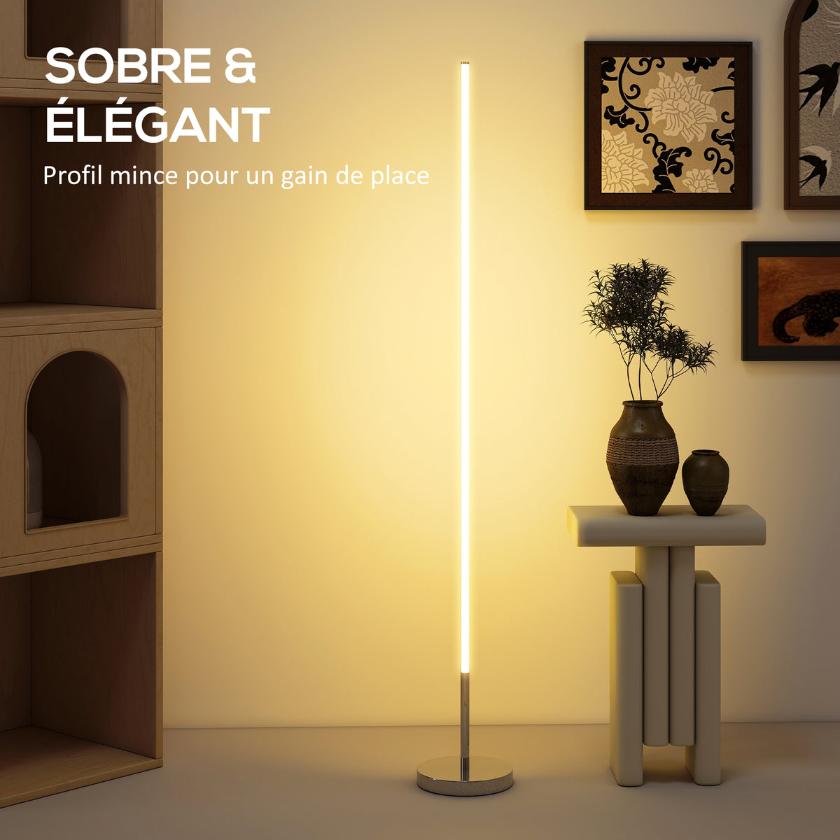 Lampadaire LED, lampadaire sur pied salon à intensité variable, télécommande, interrupteur à pied, Ø20x150cm, argent-4