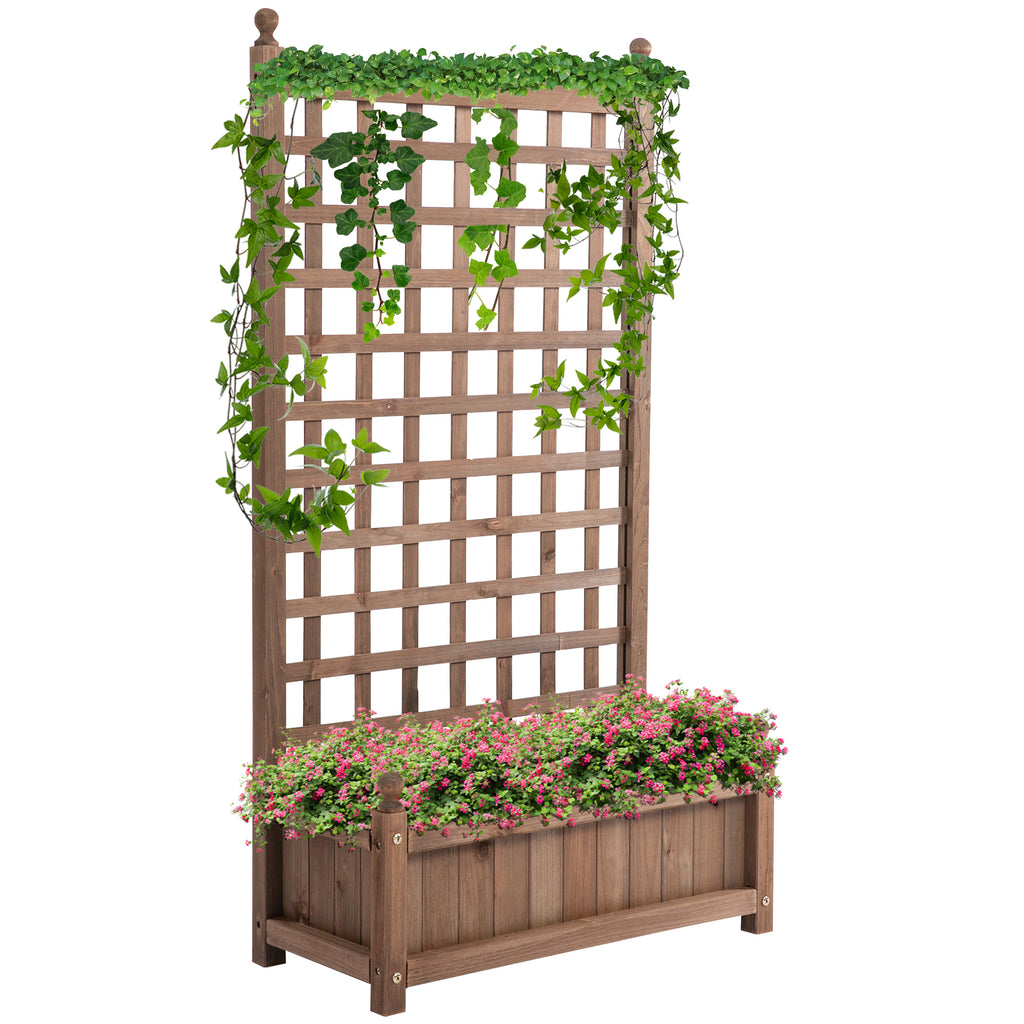 Jardinière avec Treillis - bac à Fleurs - jardinière sur Pied - 64L x 28l x 120H cm Inserts d'irrigation-9