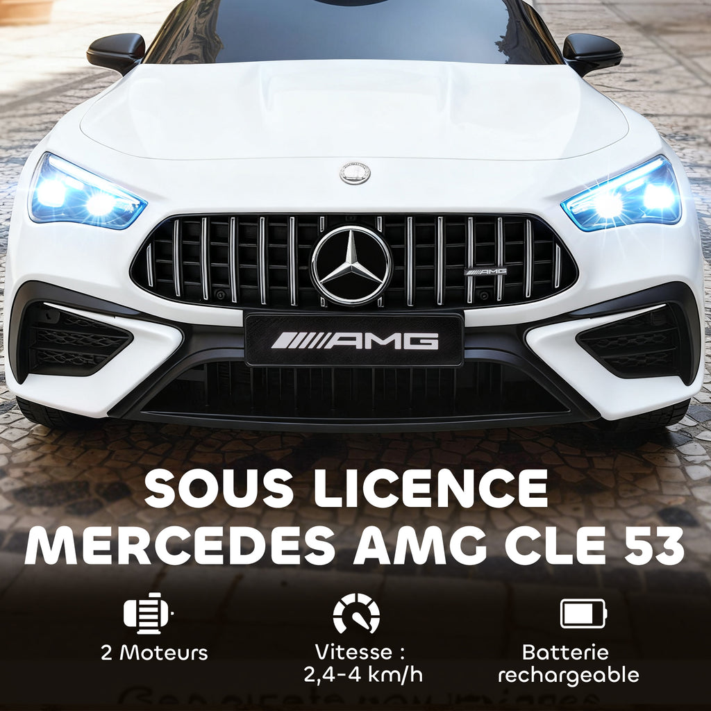 Voiture électrique enfants Mercedes AMG CLE 53 12V 2 moteurs télécommande parentale 2,4G 99 x 55 x 43 cm blanc-3
