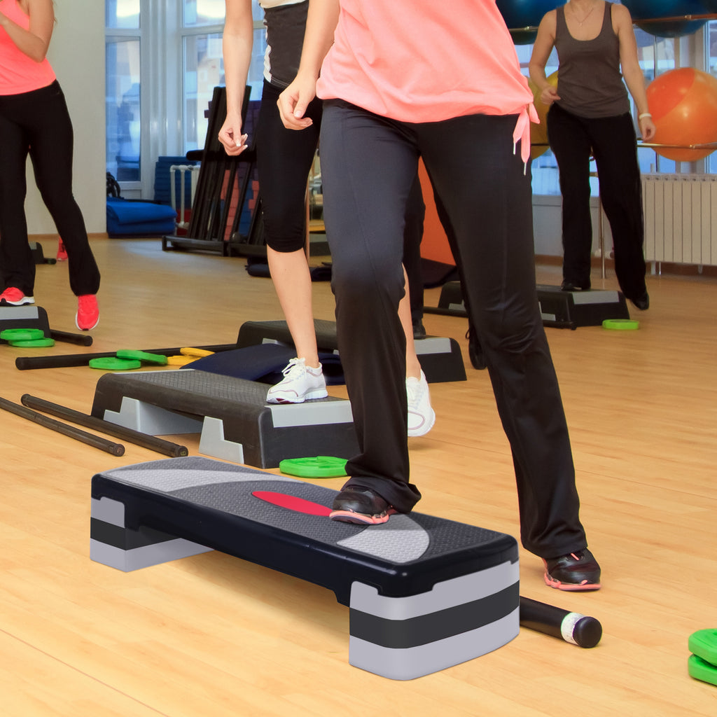 Step fitness aerobic stepper hauteur reglable surface antiderapante 78x29x20 cm-9