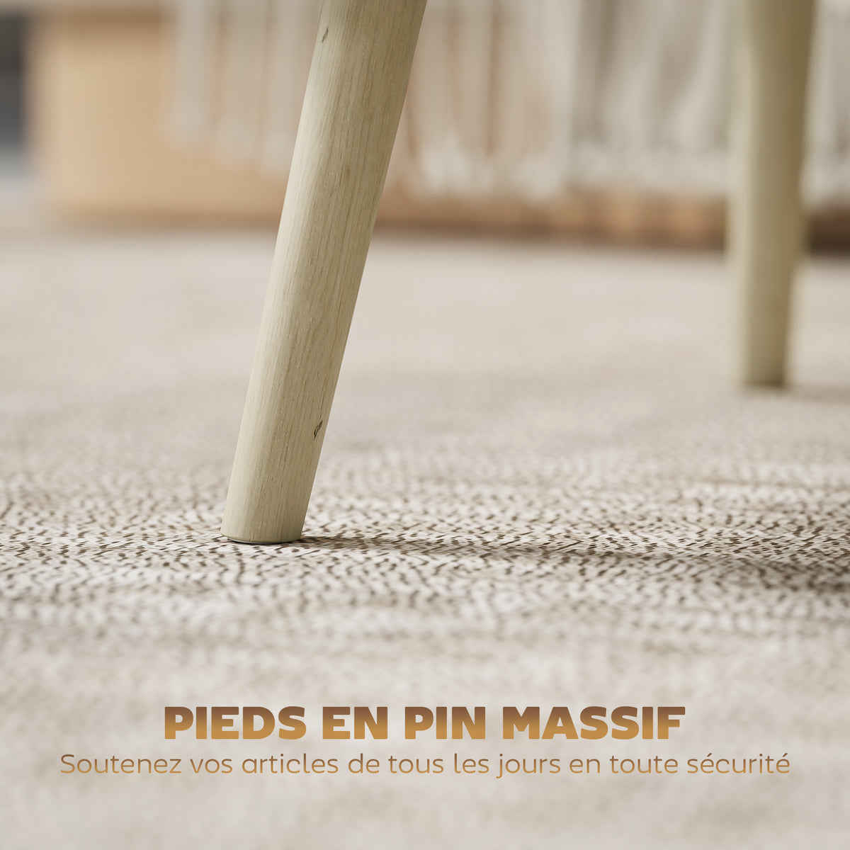 Table basse relevable, table de salon avec 2 compartiments cachés et pieds en pin, 91 x 56 x 43 cm, chêne-7
