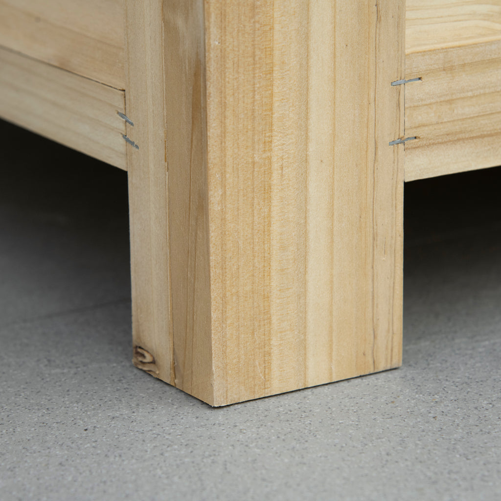 Coffre de jardin en bois et couvercle en métal galvanisé 155L avec vérins - 110 x 50 x 50 cm-8
