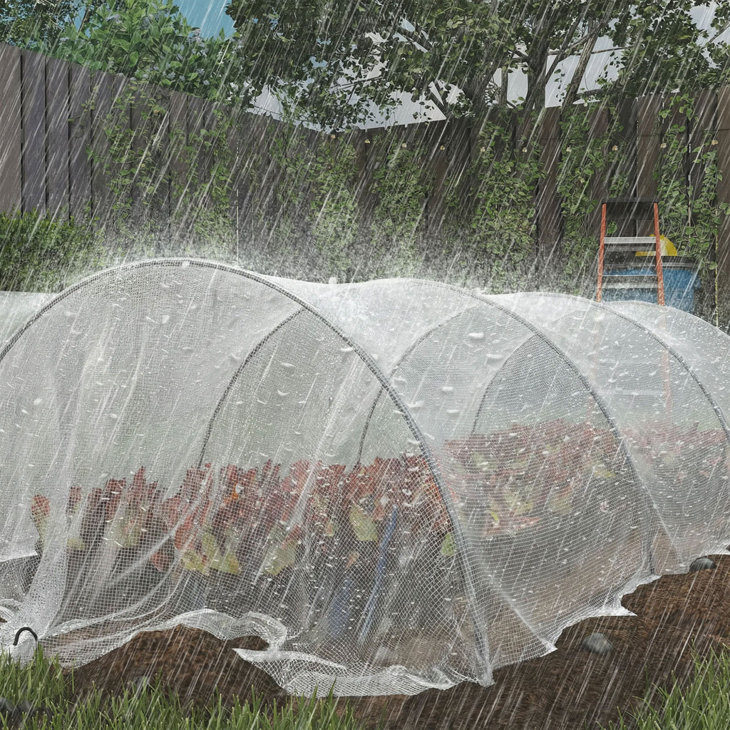 Bâche de Protection 6x4 m en PE 140 g/m² avec 20 Œillets Renforcés, Bâche Imperméable Anti-UV pour Jardin Piscine, Blanc-8