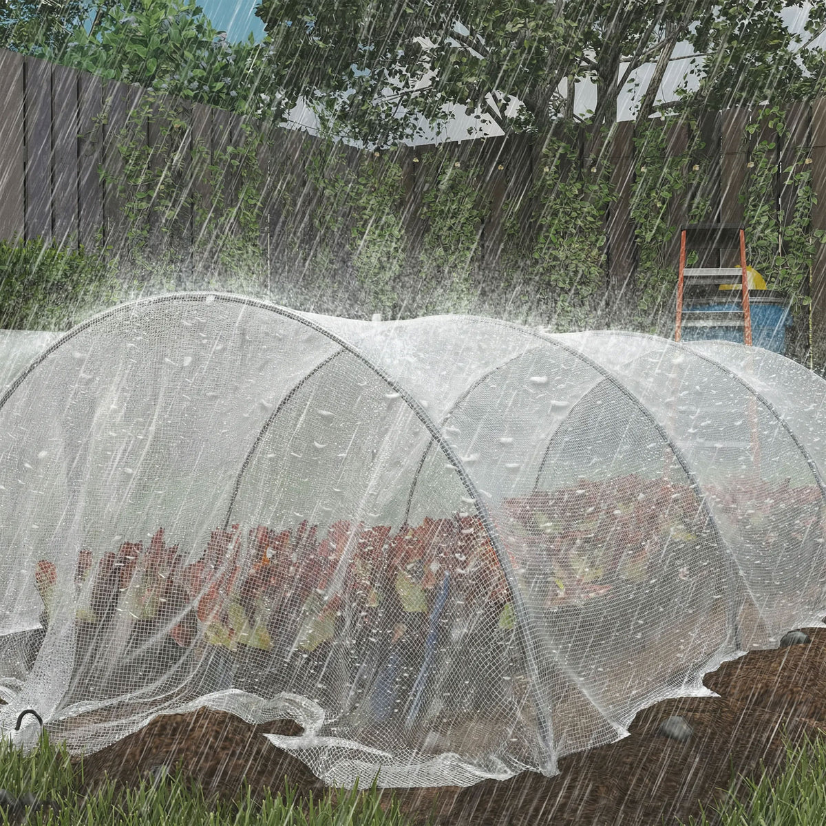 Bâche de Protection 6x4 m en PE 140 g/m² avec 20 Œillets Renforcés, Bâche Imperméable Anti-UV pour Jardin Piscine, Blanc-8