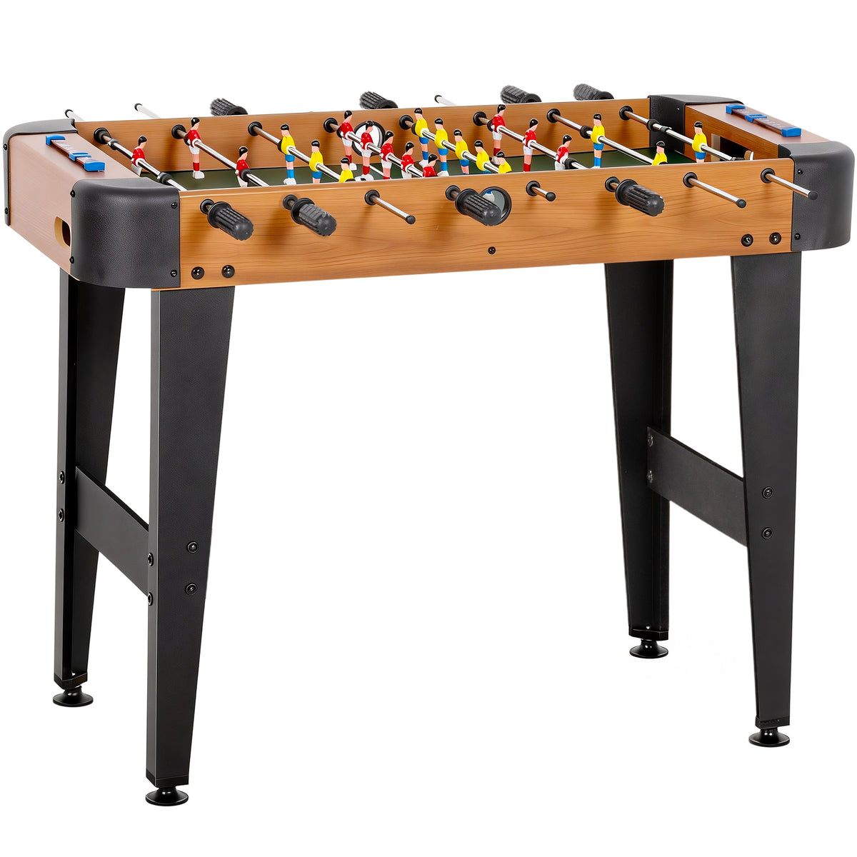 Baby-foot 92 cm, 22 joueurs, 2 balles, compteurs manuels, poignées antidérapantes, marron-0