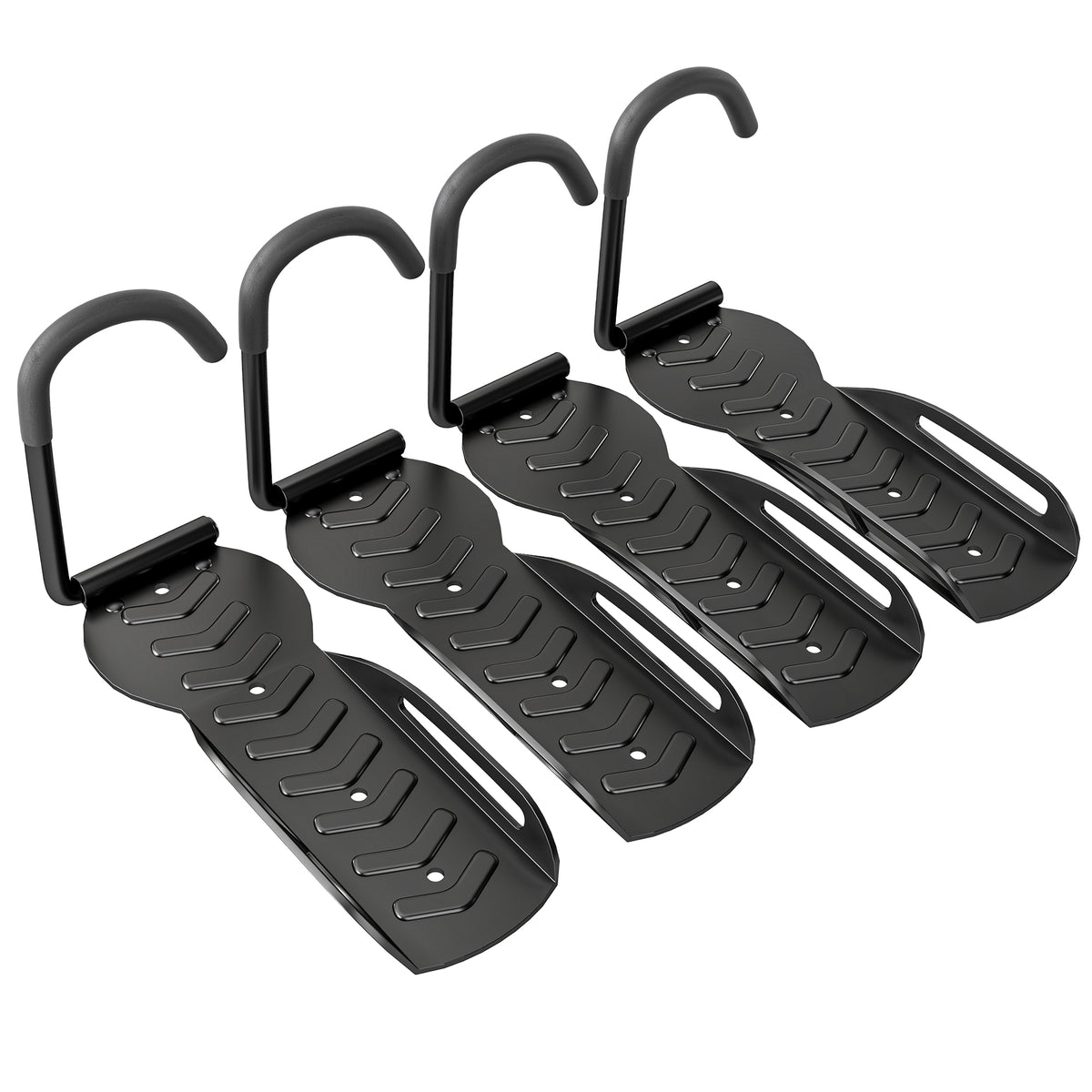 Lot de 4 support de vélo mural crochet de mur pour cintre de vélo pour intérieur et extérieur 25,5 x 10,5 x 4 cm noir-0