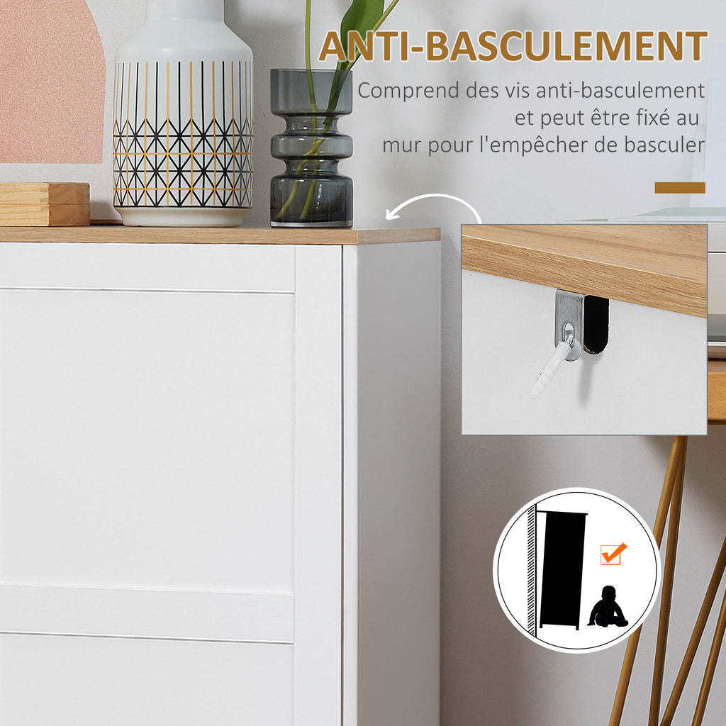 Meuble de rangement buffet cuisine avec 2 portes et 2 étagères réglables 90 x 39,5 x 88 cm-5