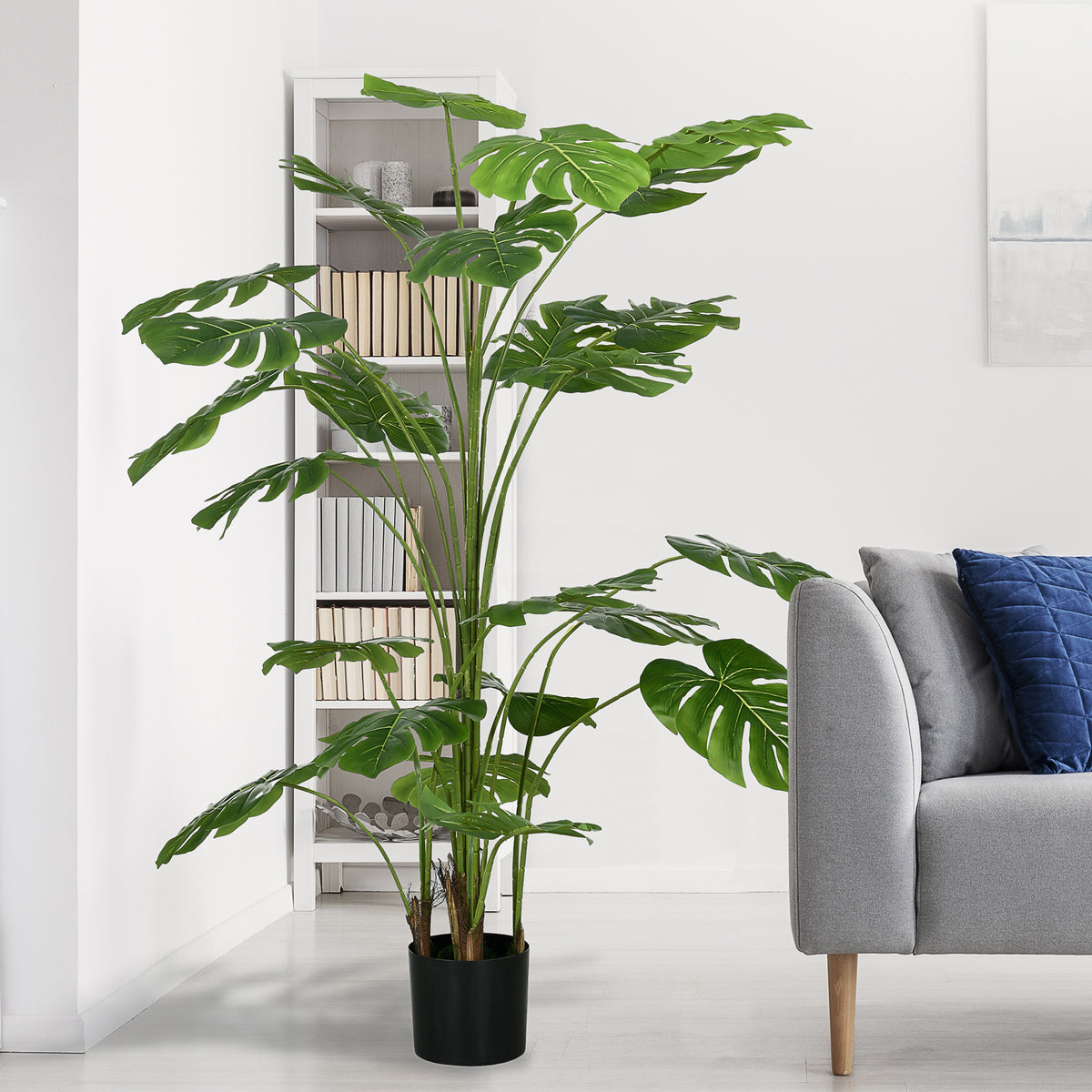 Plante artificielle arbre artificiel monstera deliciosa avec pot inclus hauteur 180 cm intérieure vert-3