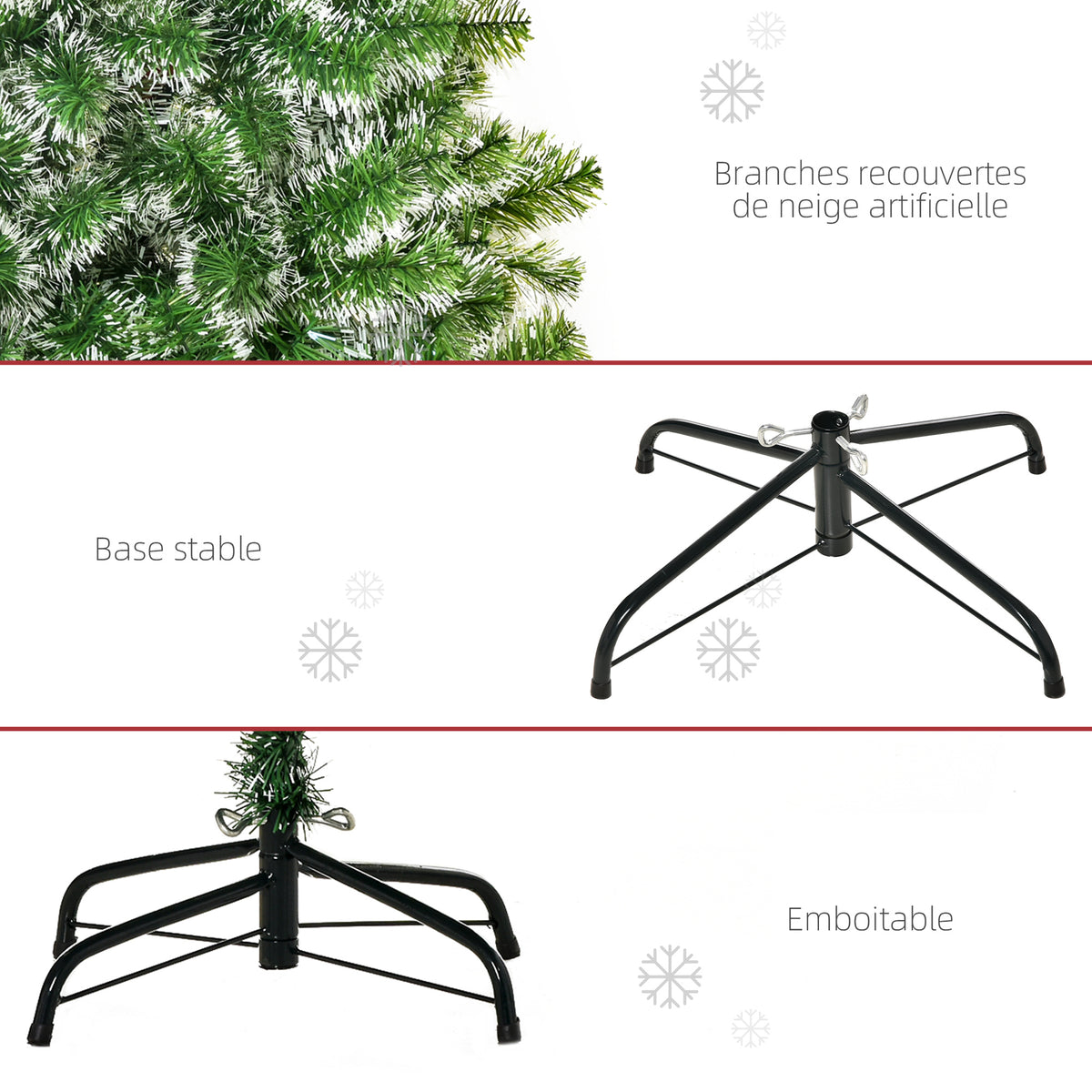 Arbre de Noël artificiel scène de neige Ø 75 x 150H cm 416 Réplique d'une branche d'épine Nordmann Grand Réalisme-6