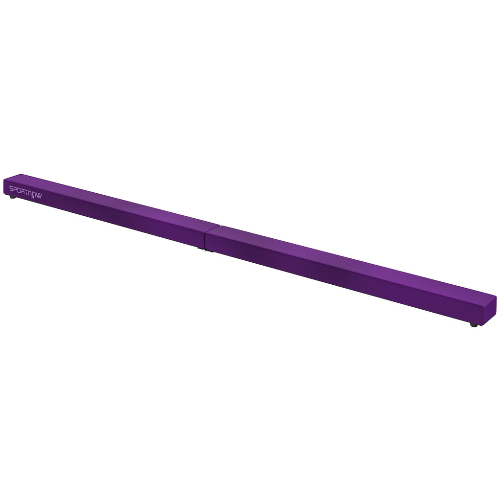 Poutre gymnastique pliable 210 cm en velours, poutre d'équilibre avec fond antidérapant, pour enfants et adultes, violet-0
