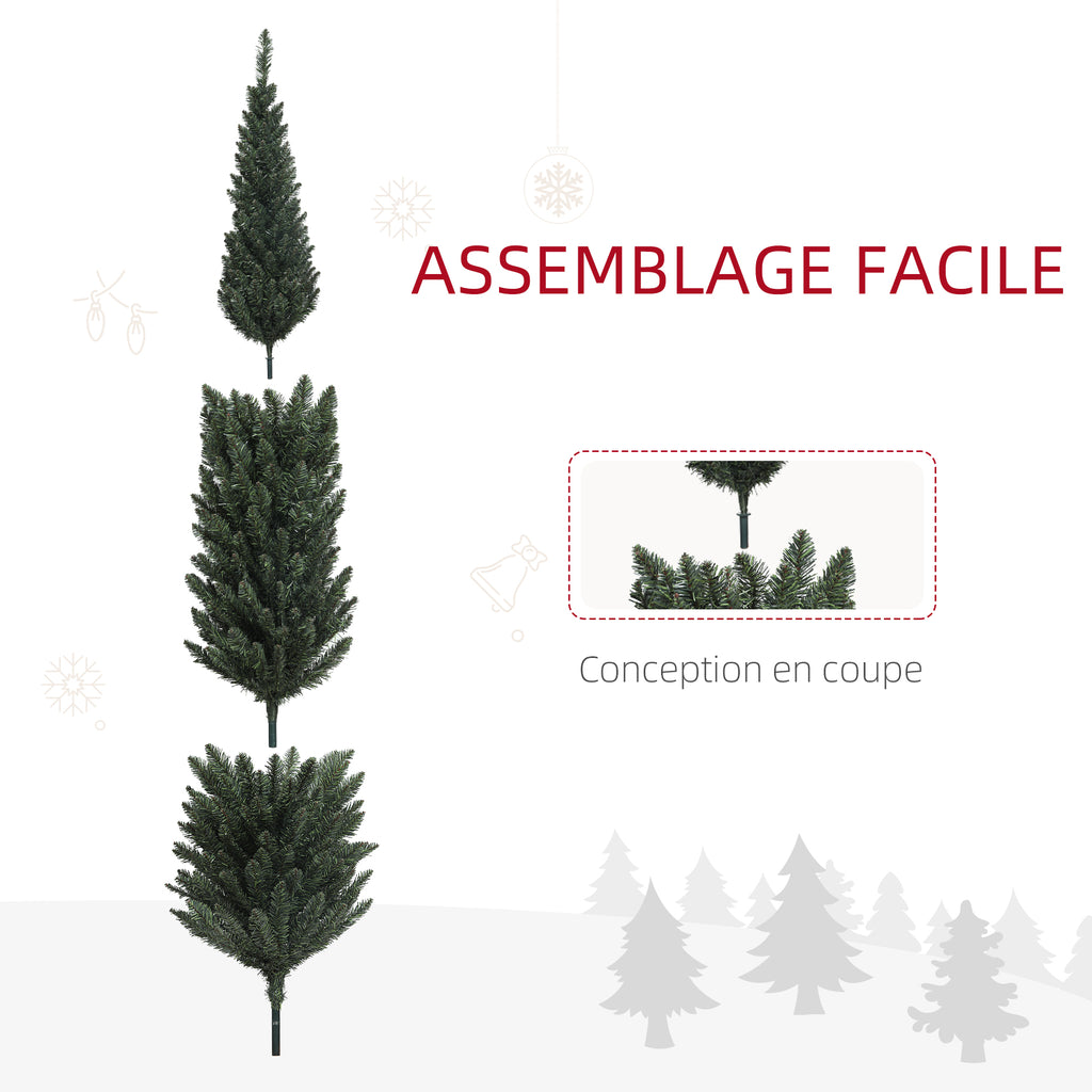 Sapin de Noël artificiel, arbre de Noël, base en acier, 390 branches épines, décoration de Noël, Ø 55 x 195H cm, vert-5