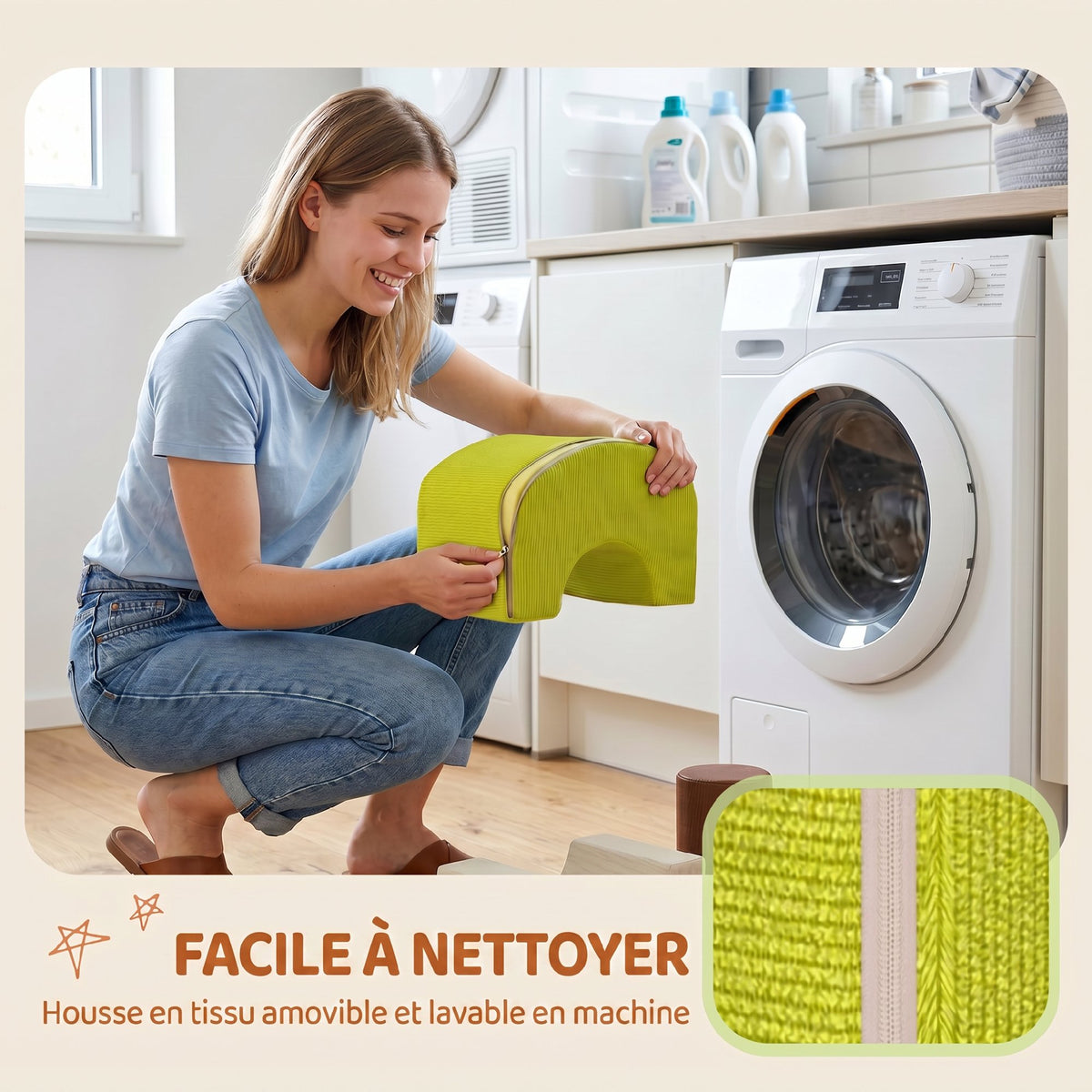 Parcours motricité bébé 5PCS, module en mousse souple avec housse en velours côtelé, multicolore-5