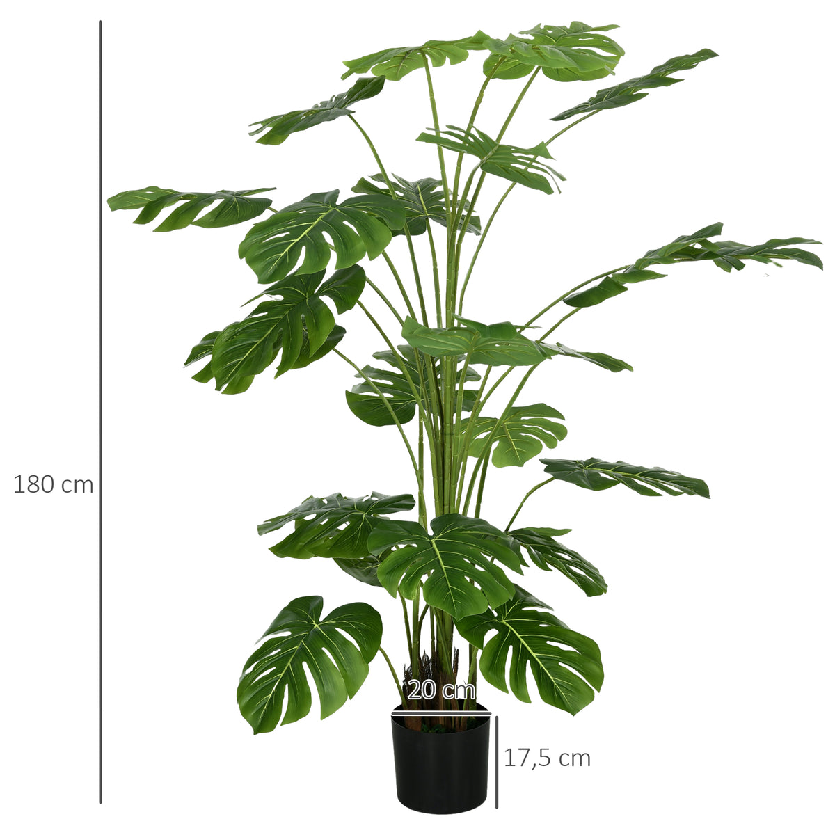 Plante artificielle arbre artificiel monstera deliciosa avec pot inclus hauteur 180 cm intérieure vert-2