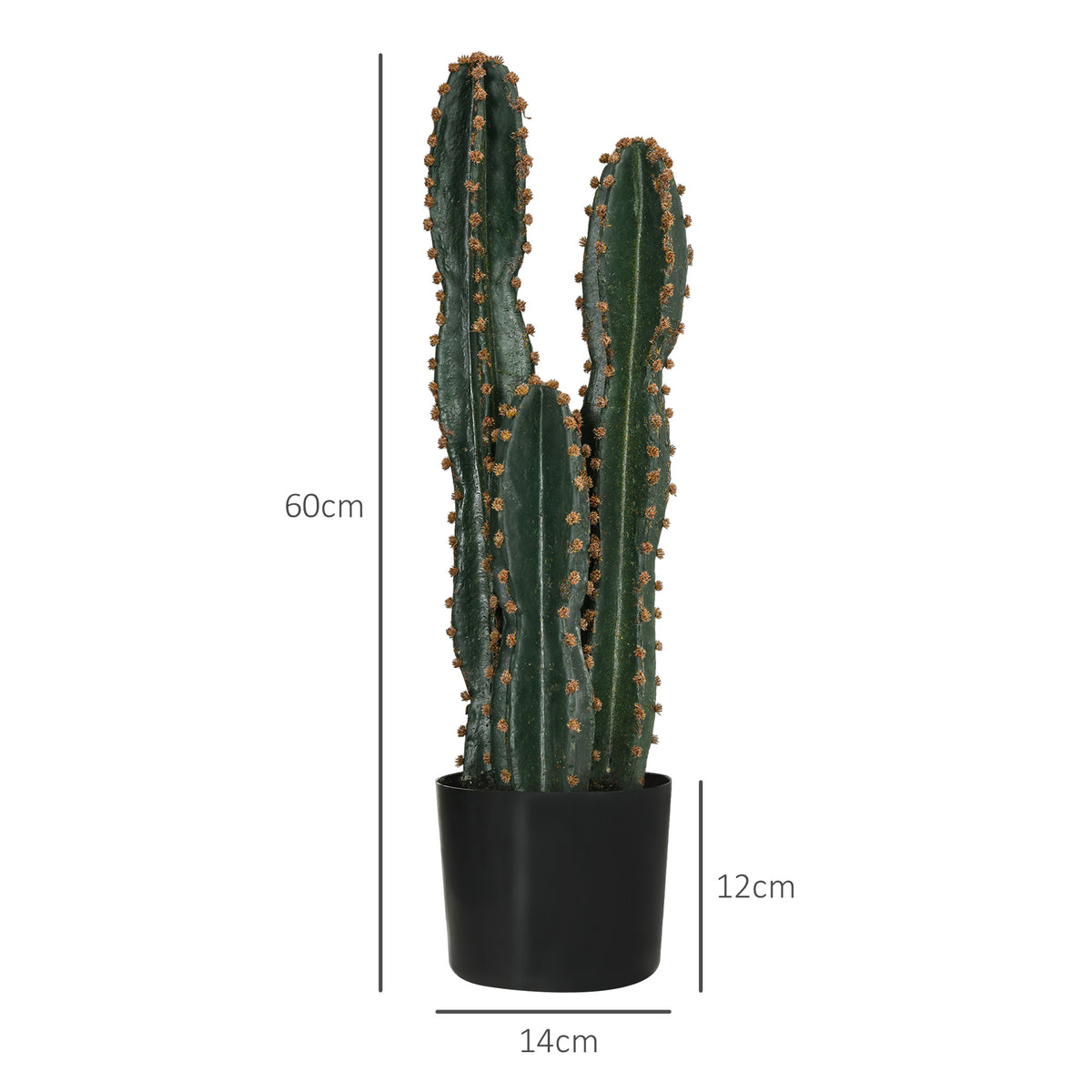 Cactus artificiel grand réalisme plante artificielle grande taille dim. Ø 17 x 60H cm vert-2