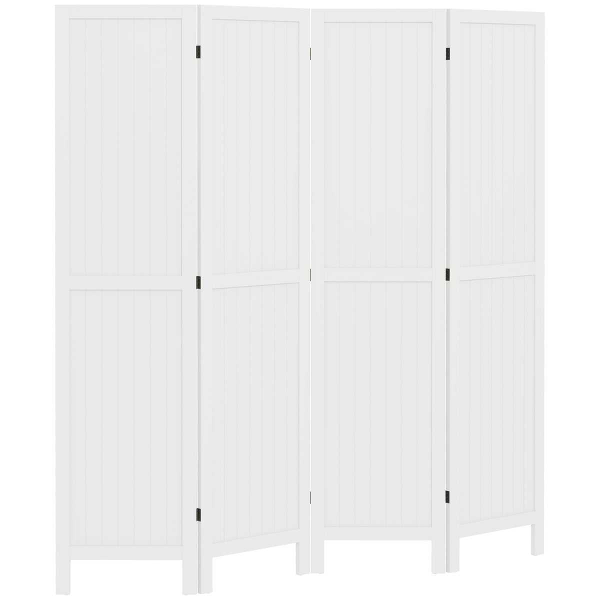 Paravent en bois séparateur de pièce closion intérieur pliable 4 panneaux en bois 160 x 170 cm blanc-0