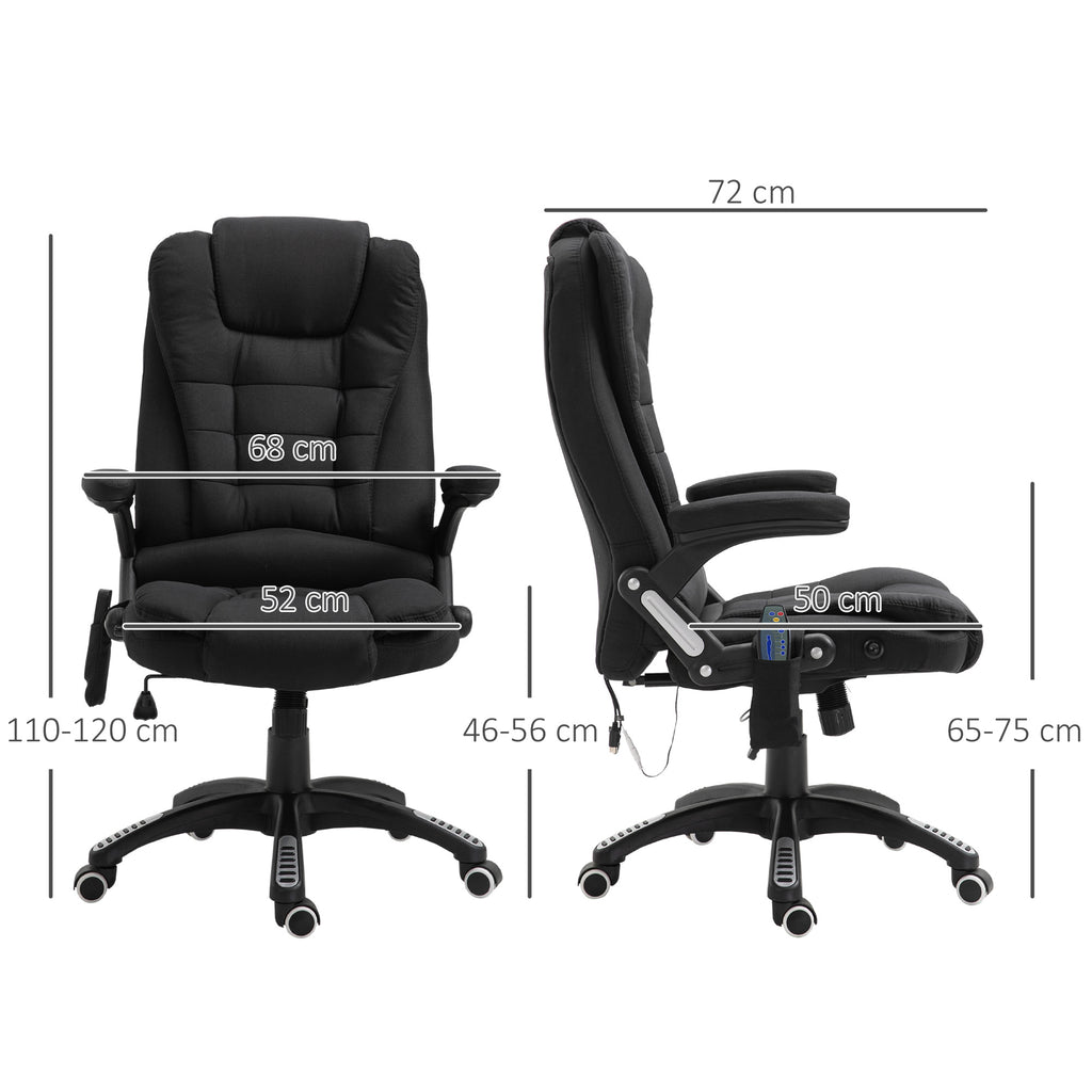 Fauteuil de bureau massant et chauffant, chaise de bureau, chaise ergonomique avec hauteur réglable, dossier-2