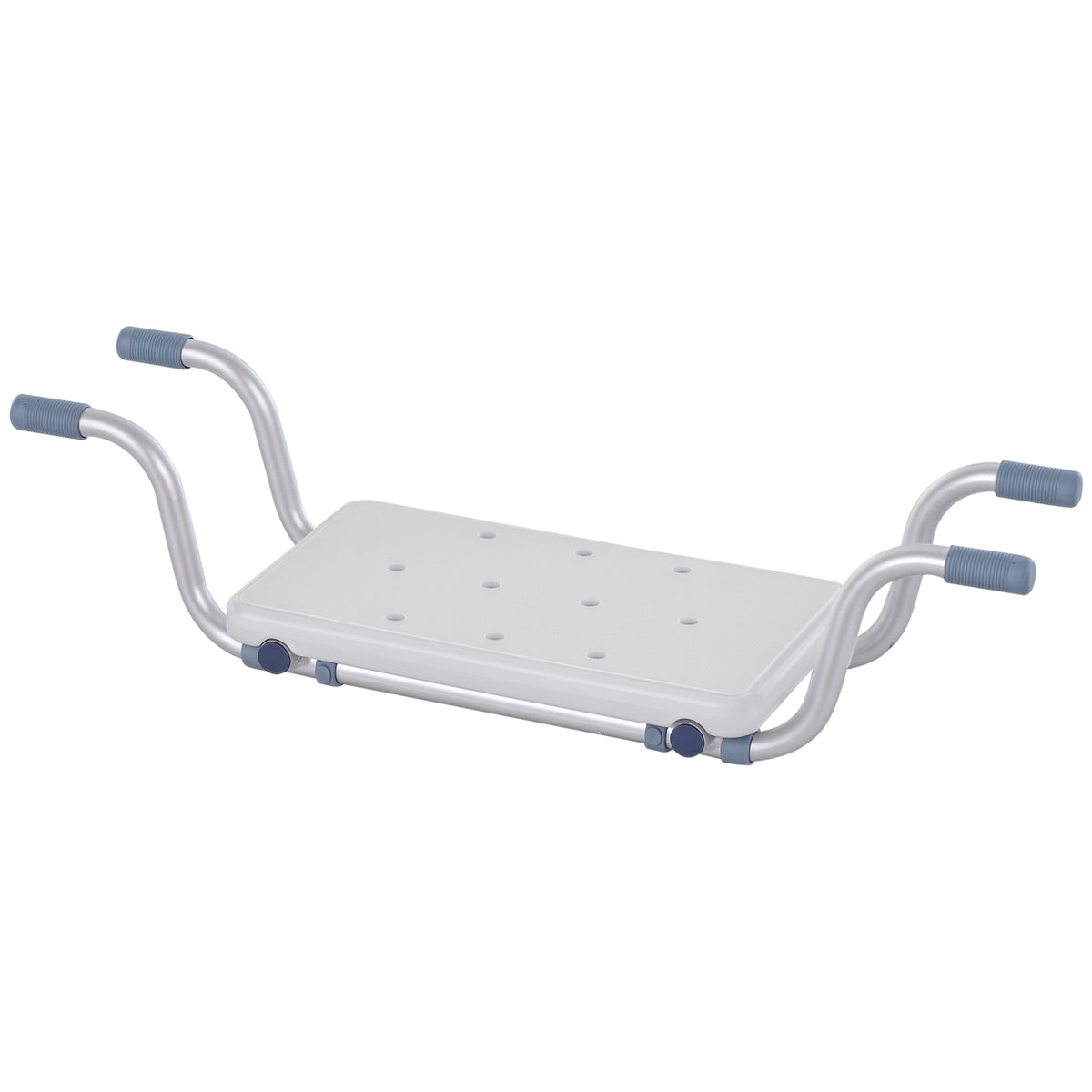 Siège de Baignoire - siège de Bain Suspendu réglable - Tabouret de Salle de Bain - dim. 73-83L x 22l x 18H cm - alu. HDPE Blanc-0
