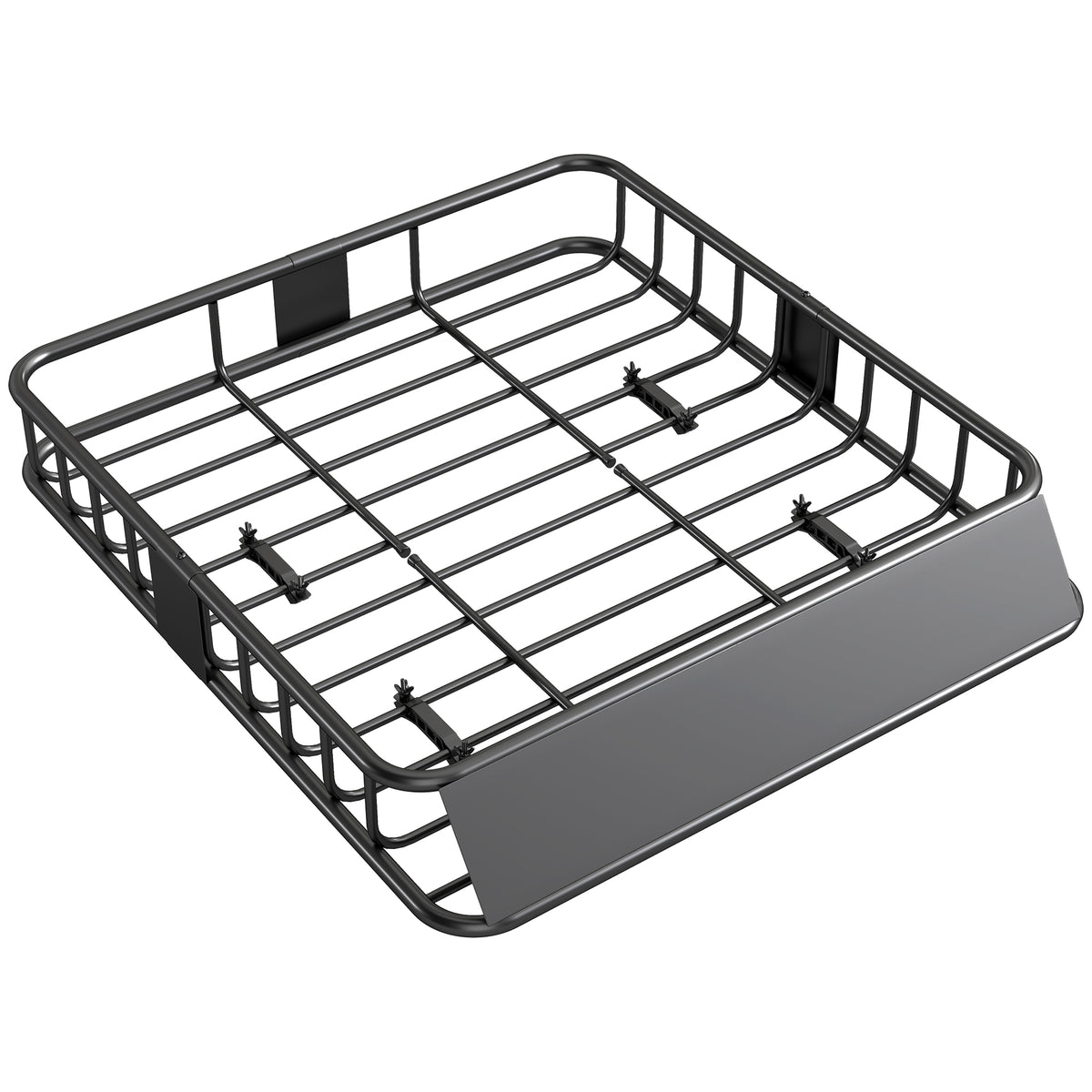 Porte-bagage pour voiture universel, galerie de toit pour voiture en acier charge 90,7 kg 110,5 x 99,5 x 18,5 cm, noir-0