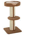 Arbre à chat avec griffoir centre d'activités 2 plateformes coussin marron clair-0