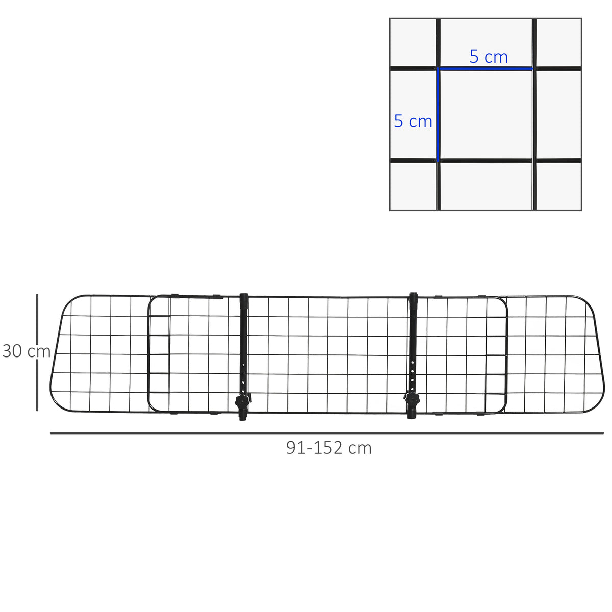 Grille de séparation voiture universelle pour chien, barrière de protection adaptée aux SUV et aux sièges auto, largeur réglable sans outils, installation facile, noir-2