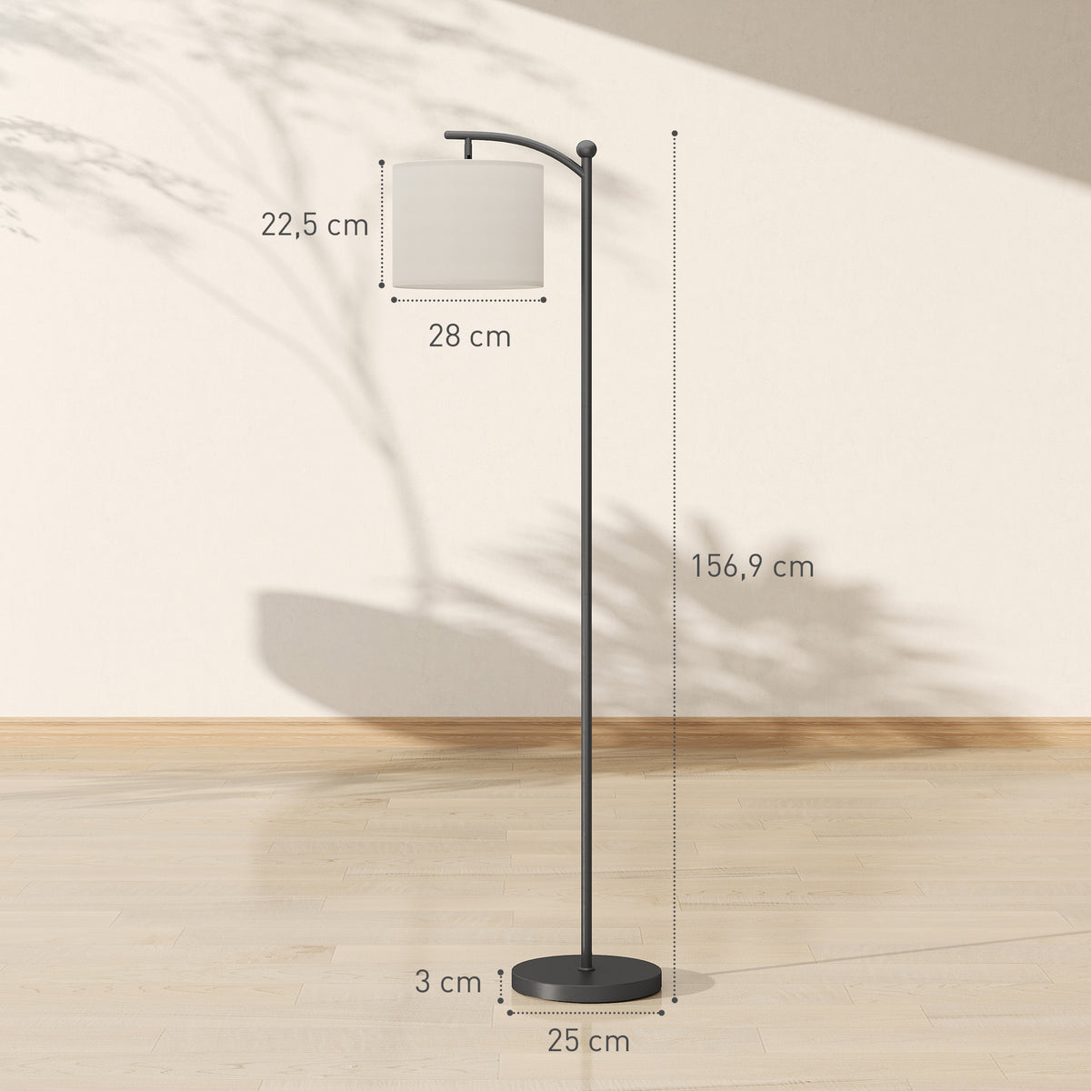 Lampadaire dimmable 2 températures de couleur avec télécommande, minuterie de 60 minutes, 160 cm, noir-2