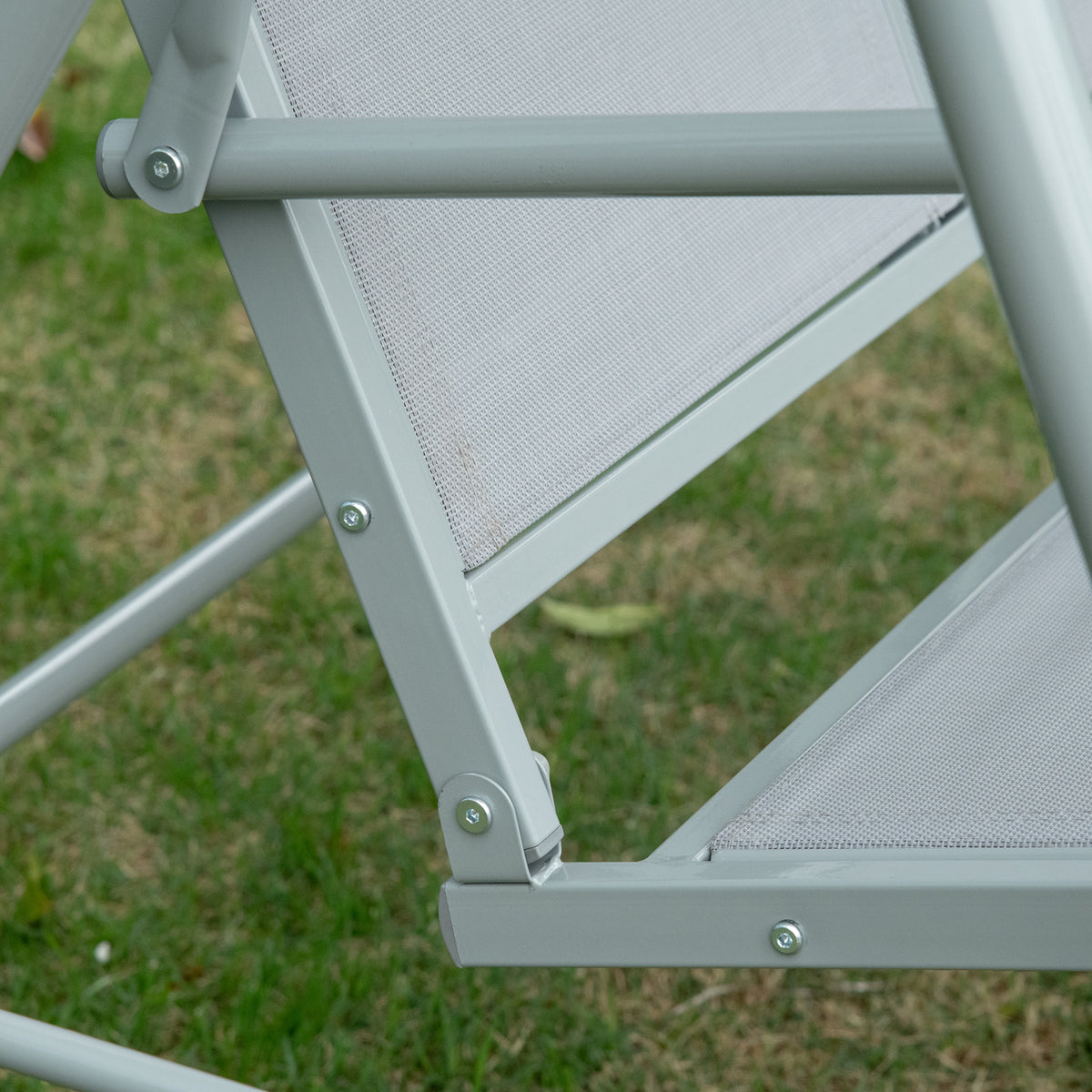 Balançoire de jardin 3 places Hollywoodschaukel avec toit en métal gris+argent 170 x 110 x 153 cm-4