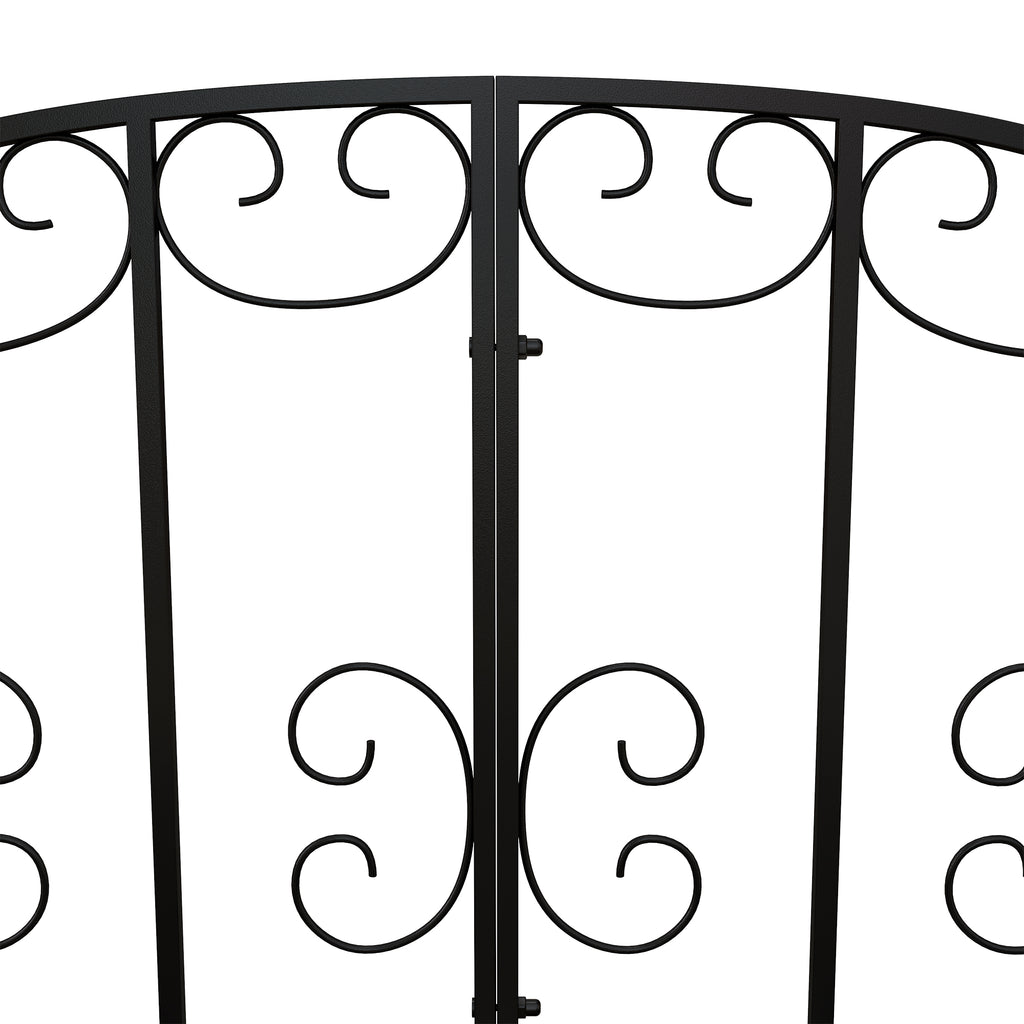 Pont de Jardin Pont en acier avec Garde-corps latéraux, Charge Maximale 120 KG, décoration Jardin, 119 x 67 x 70 cm noir-6