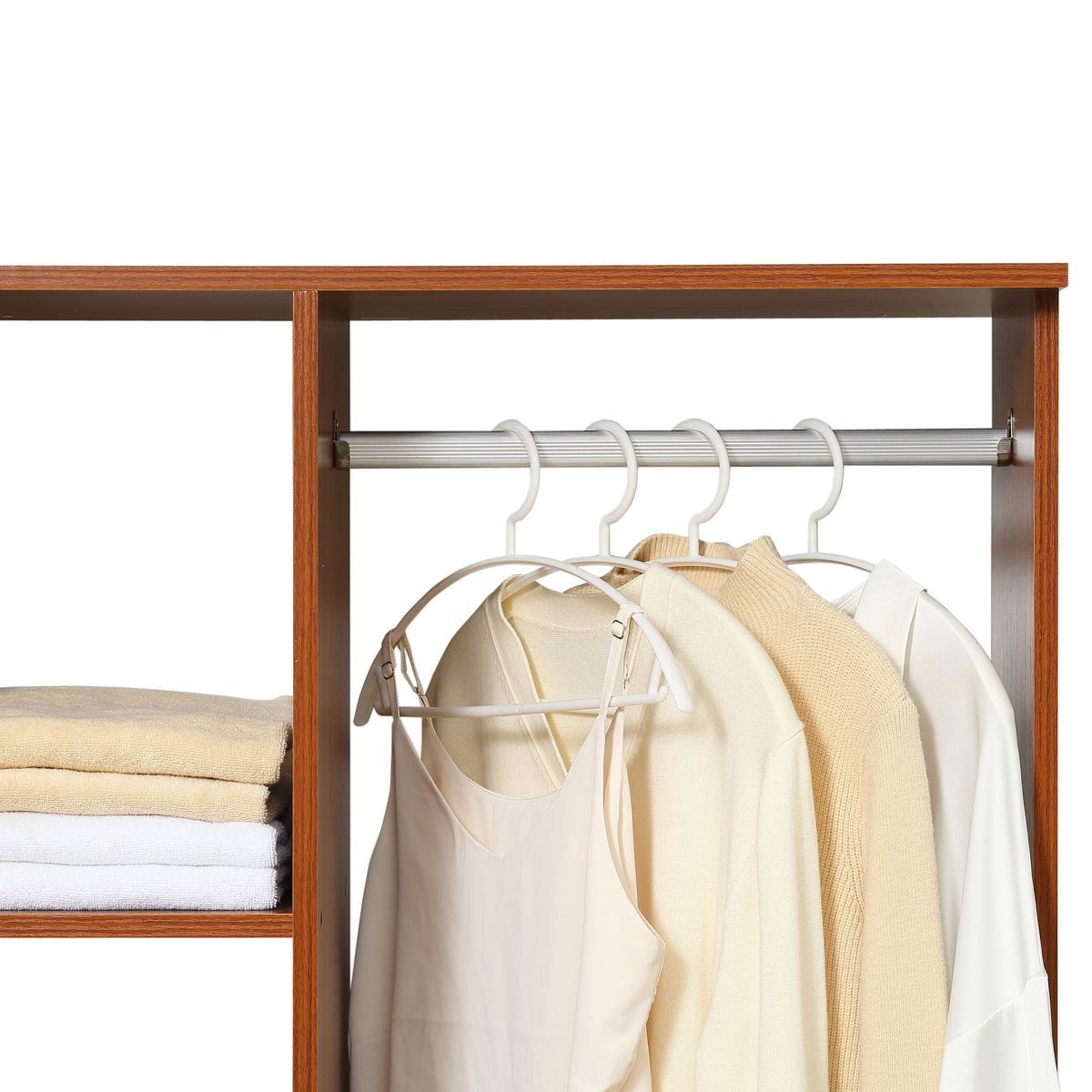 Armoire penderie Armoire de Rangement Mobile Panneaux de Particules Coloris Noyer-8