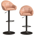 Lot de 2 Tabourets de Bar, Hauteur Réglable, Pivotant 360°, Dossier, Accoudoirs, Repose-Pieds, 49,5x48,5x108cm, Marron-0