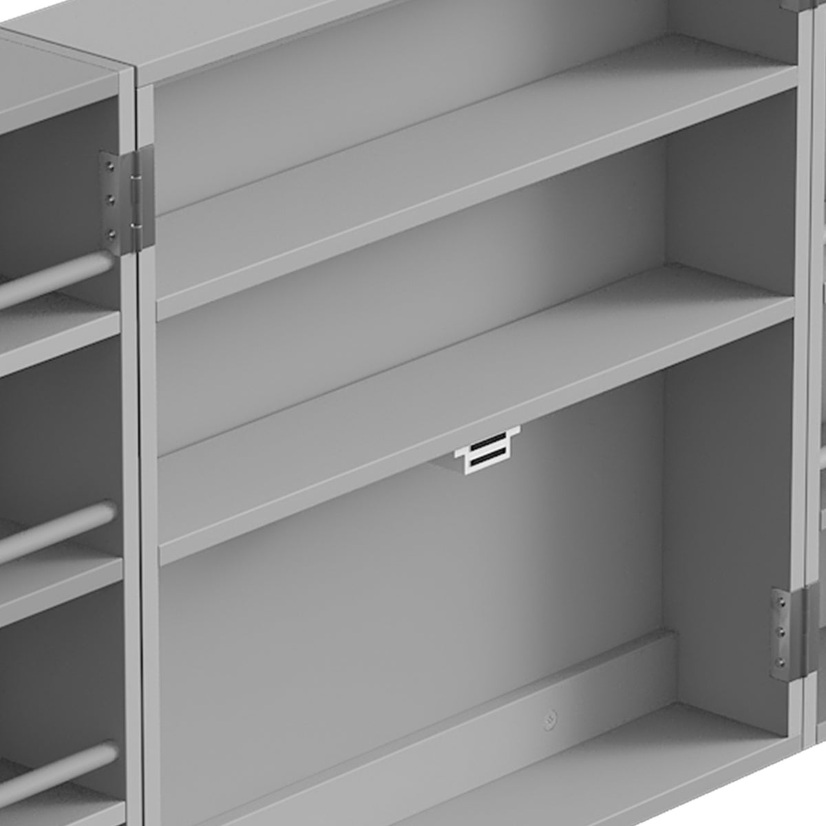 Armoire à pharmacie murale, armoire à médicaments avec double porte verrouillable 2 clés, 53x20x53cm, gris-9