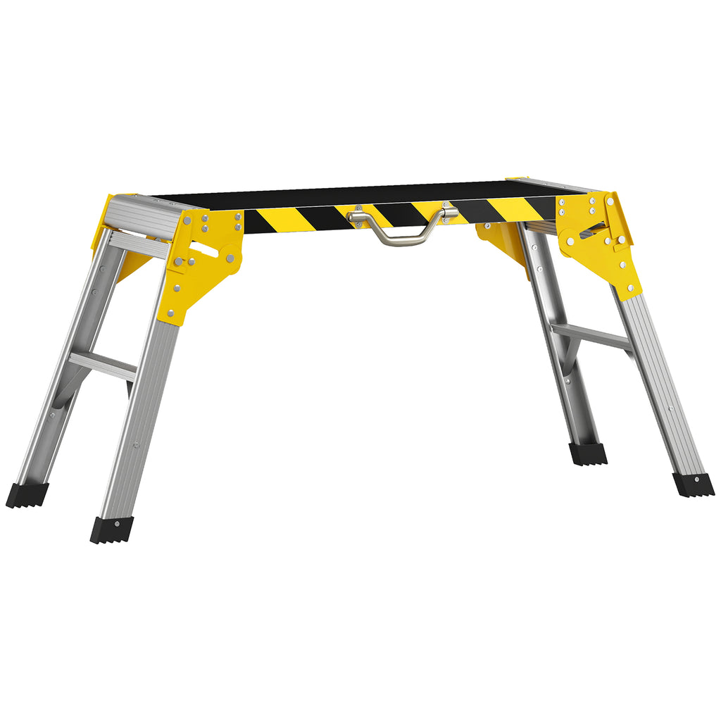 Établi pliant, établi de serrage en aluminium, table de travail robuste avec poignée, design antidérapant, argenté-0