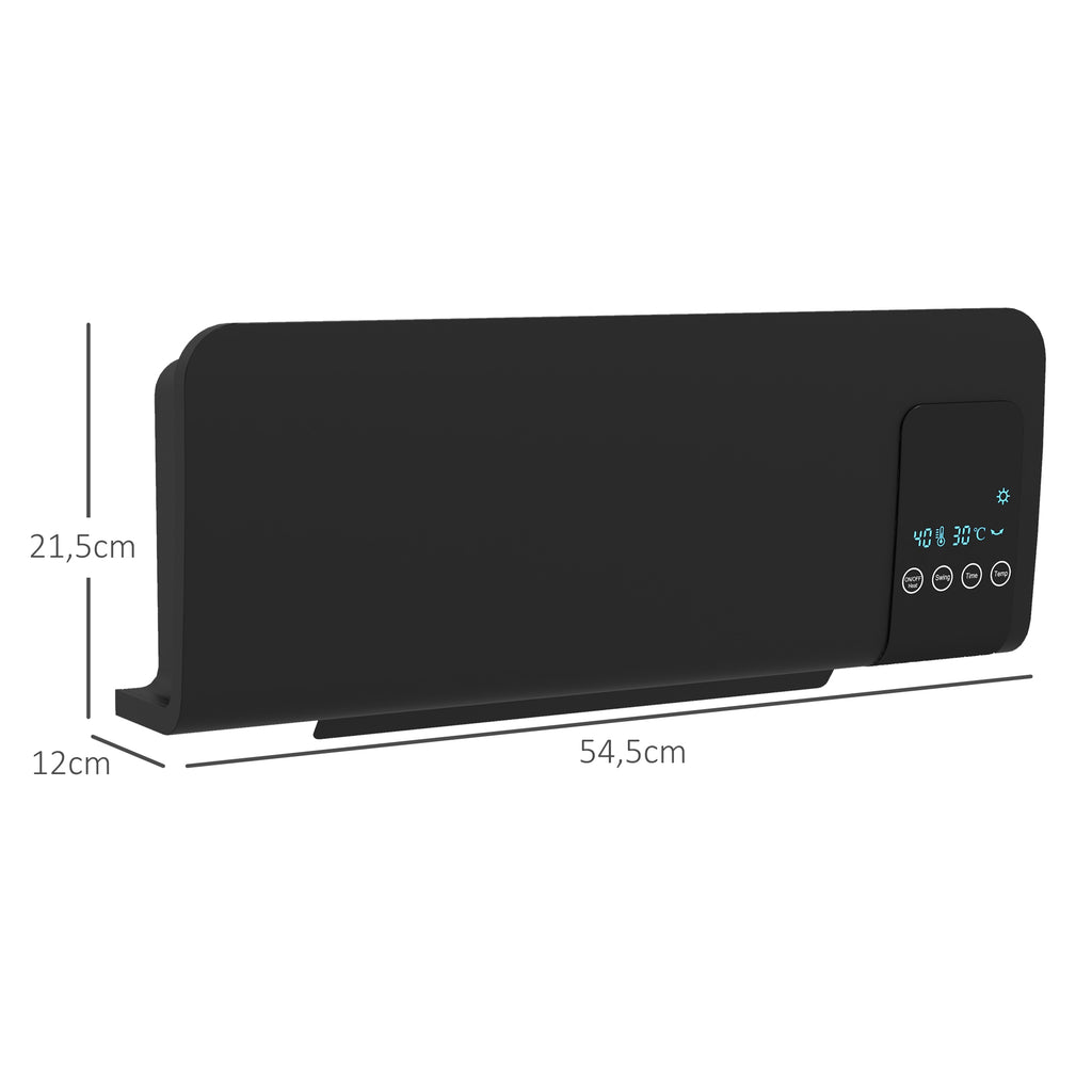 Radiateur soufflant mural chauffage céramique PTC - 1000 W / 2000 W oscillation minuterie avec télécommande noir-2