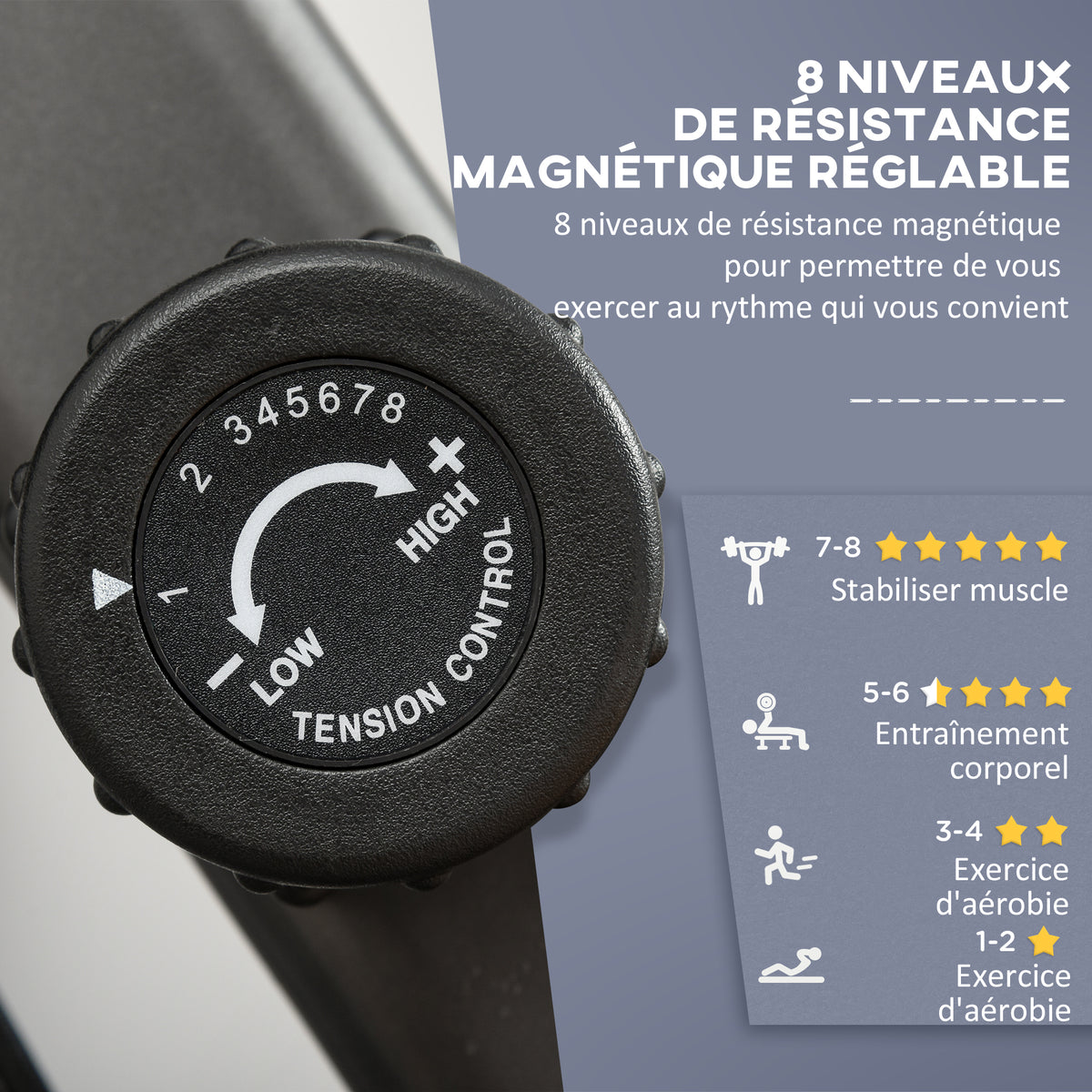 Vélo d'Appartement Semi-Allongé avec Roulettes - Vélo Couché Magnétique Silencieux pour Rééducation et Seniors - Siège Réglable avec Cordes de Résistance pour Fitness à la Maison, Noir-3