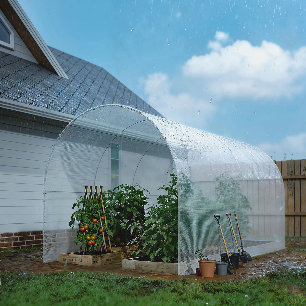 Bâche de Protection 6x4 m en PE 140 g/m² avec 20 Œillets Renforcés, Bâche Imperméable Anti-UV pour Jardin Piscine, Blanc-9