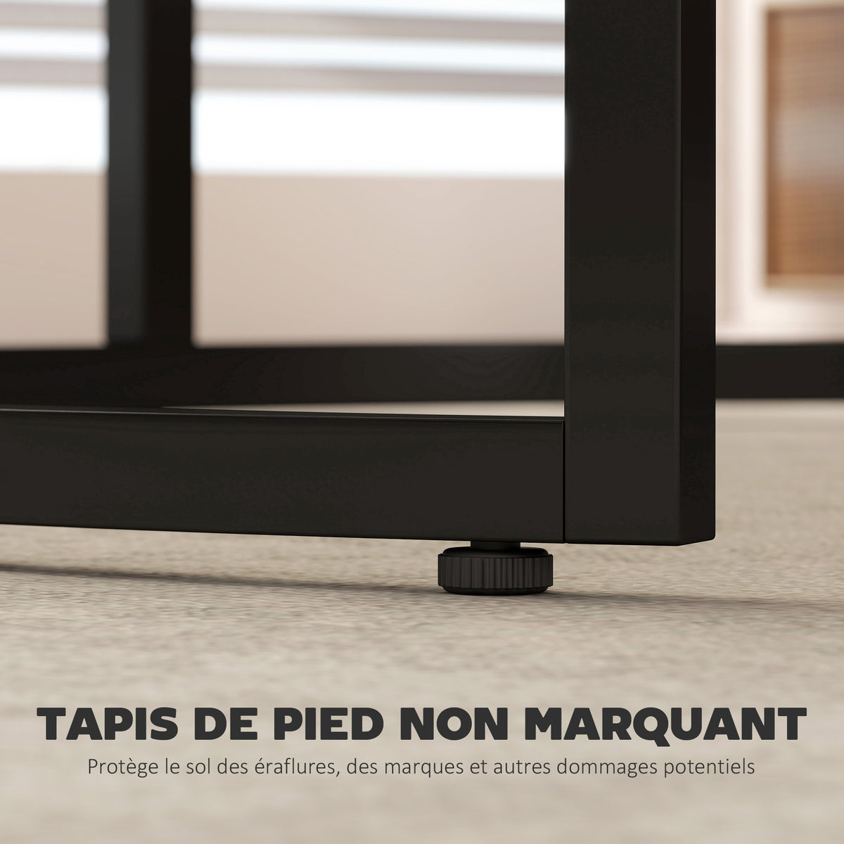 Lot de 2 tables basses gigognes empilable design industriel pieds en métal blanc-6