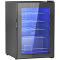 Cave à vin 20 bouteilles 53L haute performance température réglable 5-18° avec lumière LED, noir-0