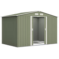 Abri de jardin 5,4 m² 2,77 x 1,95 x 1,92 m kit de fondation porte coulissante ventilations acier galvanisé, vert clair-0