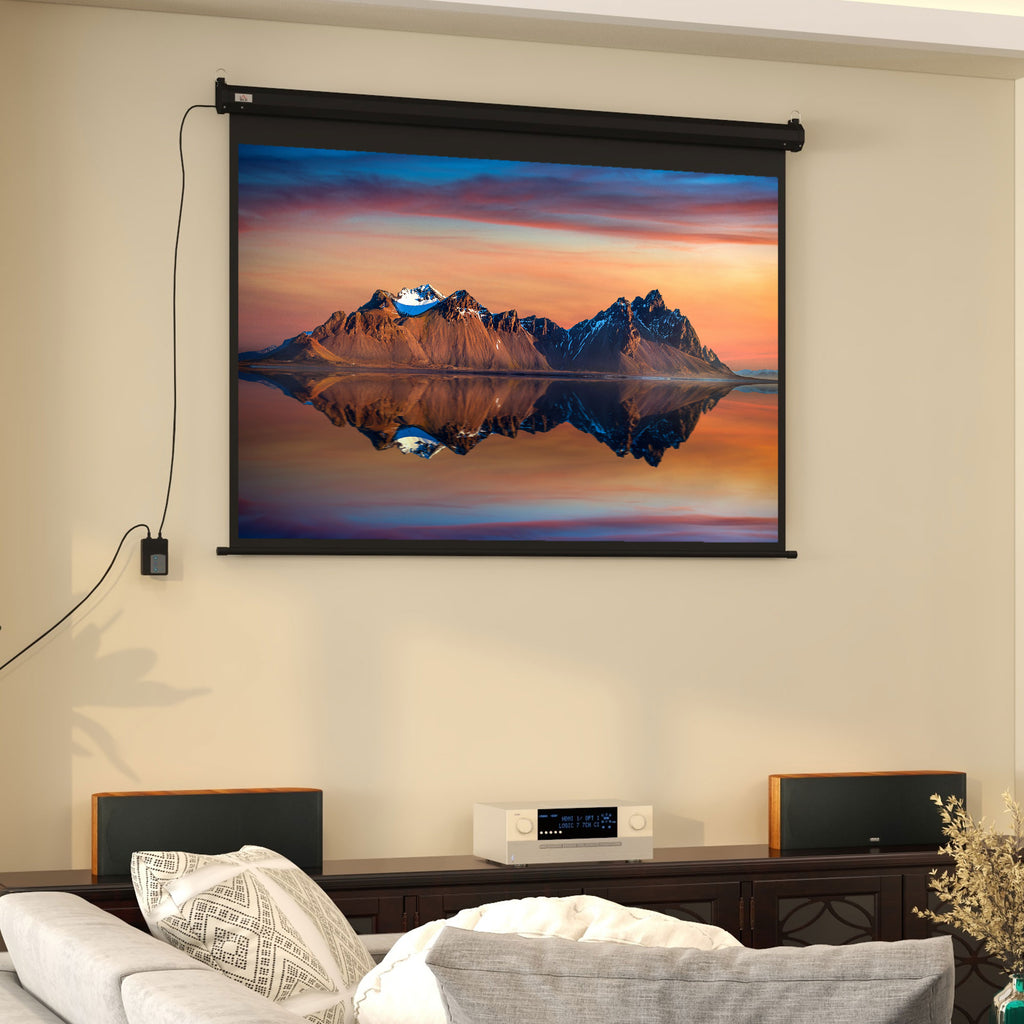 Écran vidéoprojecteur motorisé et électrique 84 Pouces, 4:3 4K HD, panneau de commande et télécommande-8