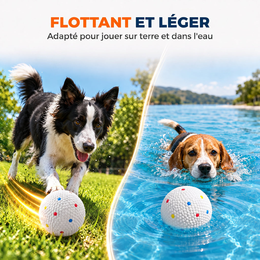 Lot de 6 Balles pour Chien en ETPU Compatibles avec Lanceur Automatique Flottantes et Rebondissantes Ø 58 mm Blanc-5