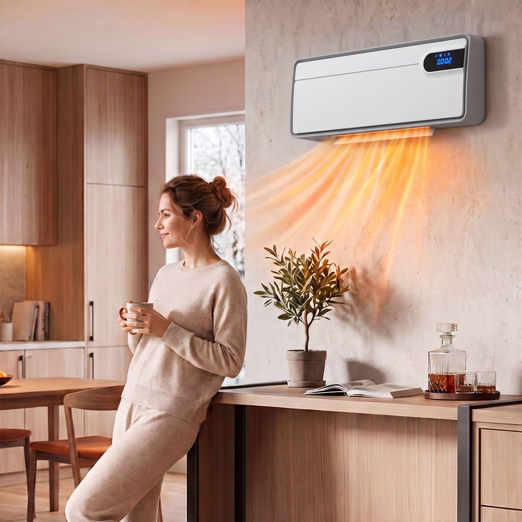 Chauffage Mural en Céramique Intelligent 2000 W, Wi-Fi, Compatible Alexa et Google Home, Oscillation, Blanc-9