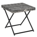 Table basse pliable de jardin style cosy chic dim. 40L x 40l x 40H cm métal époxy résine tressée imitation rotin gris-0