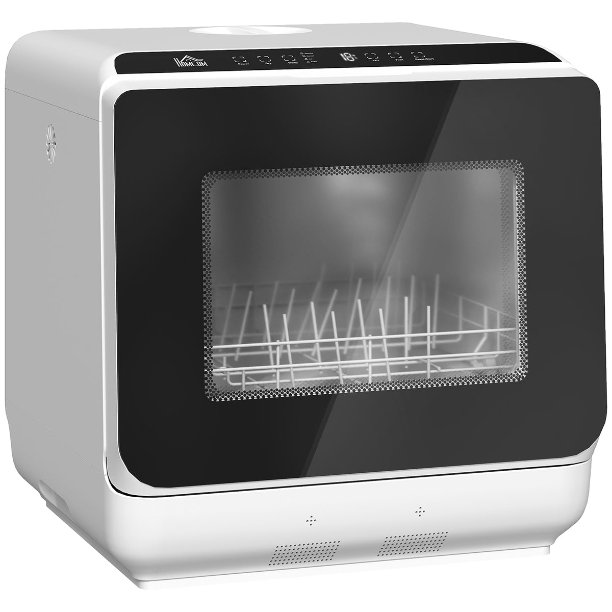 Mini lave-vaisselle compact 4 couverts, lave-vaisselle de table, 6 programmes, commandes tactiles, réservoir 6 L, blanc-0