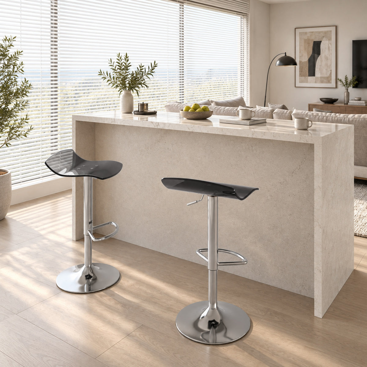 Lot de 2 tabourets de bar design contemporain pivotant 360° hauteur réglable avec repose-pieds 39x39x67-87cm noir-7