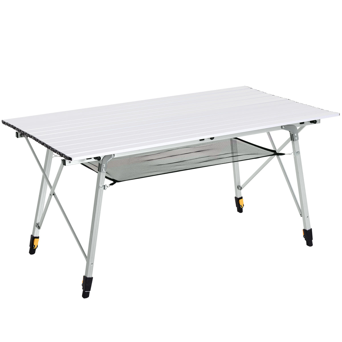 Table pliante en aluminium table de camping table de jardin 6 personnes hauteur réglable + sac de transport-0