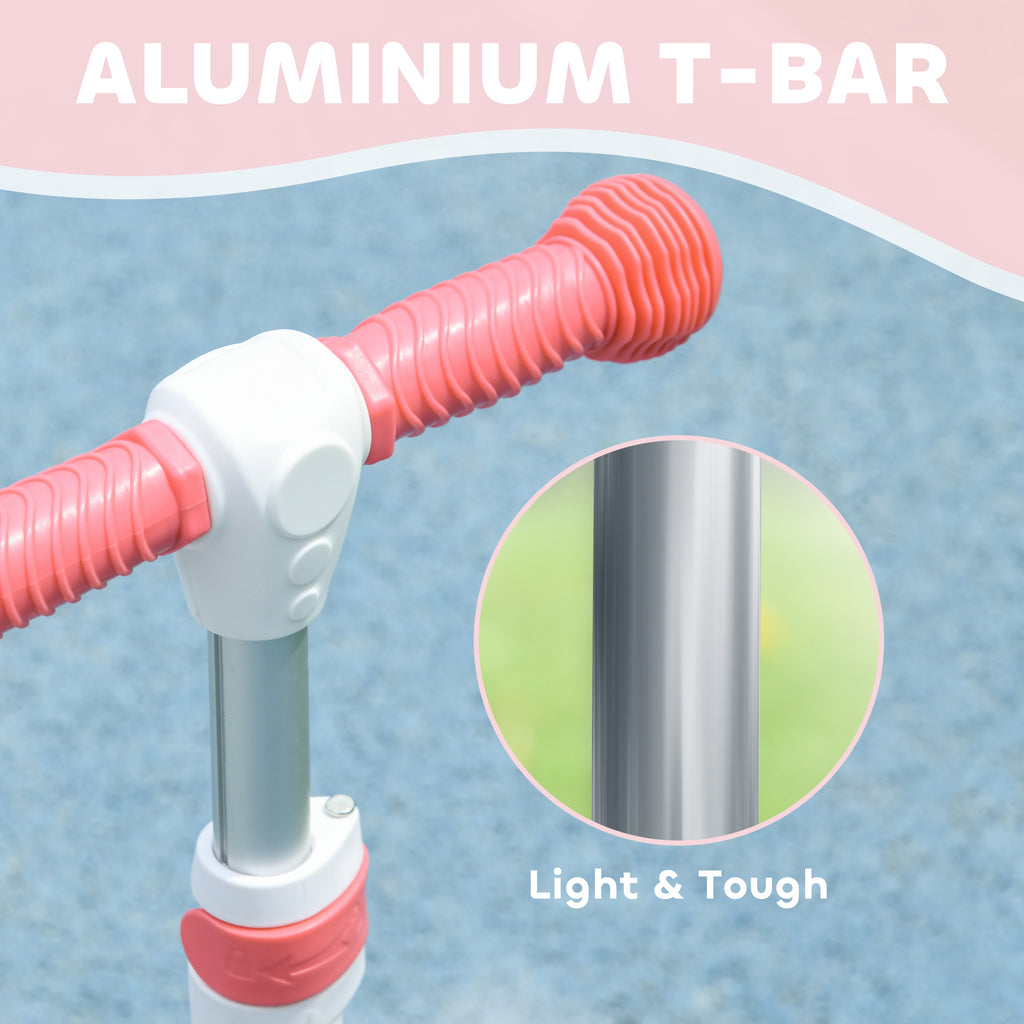 Trottinette enfant 3 Roues Lumineuses LED Hauteur Guidon réglable frein à Friction arrière de 2 à 6 ans Rose-8