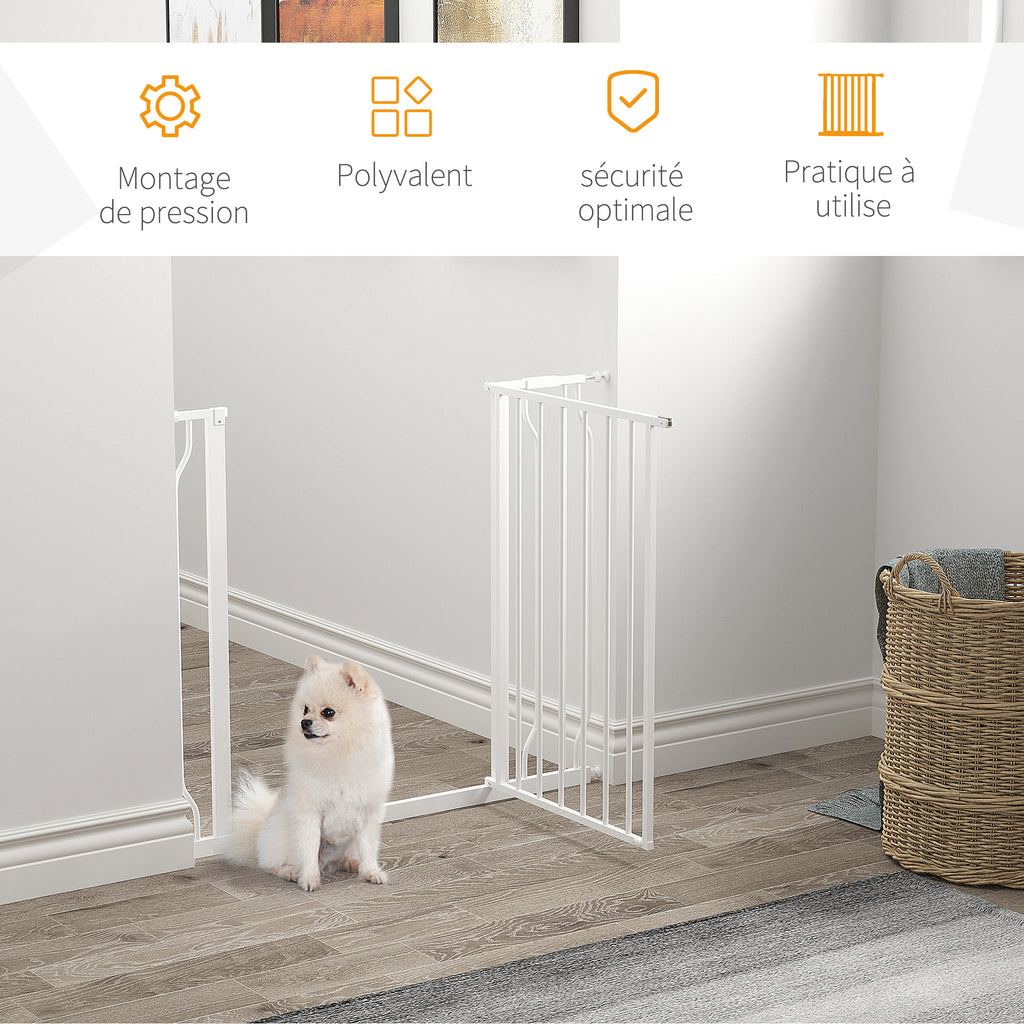 Lot de 2 barrières de sécurité pour animal longueur réglable escaliers couloirs portes sans perçage en acier ABS-5