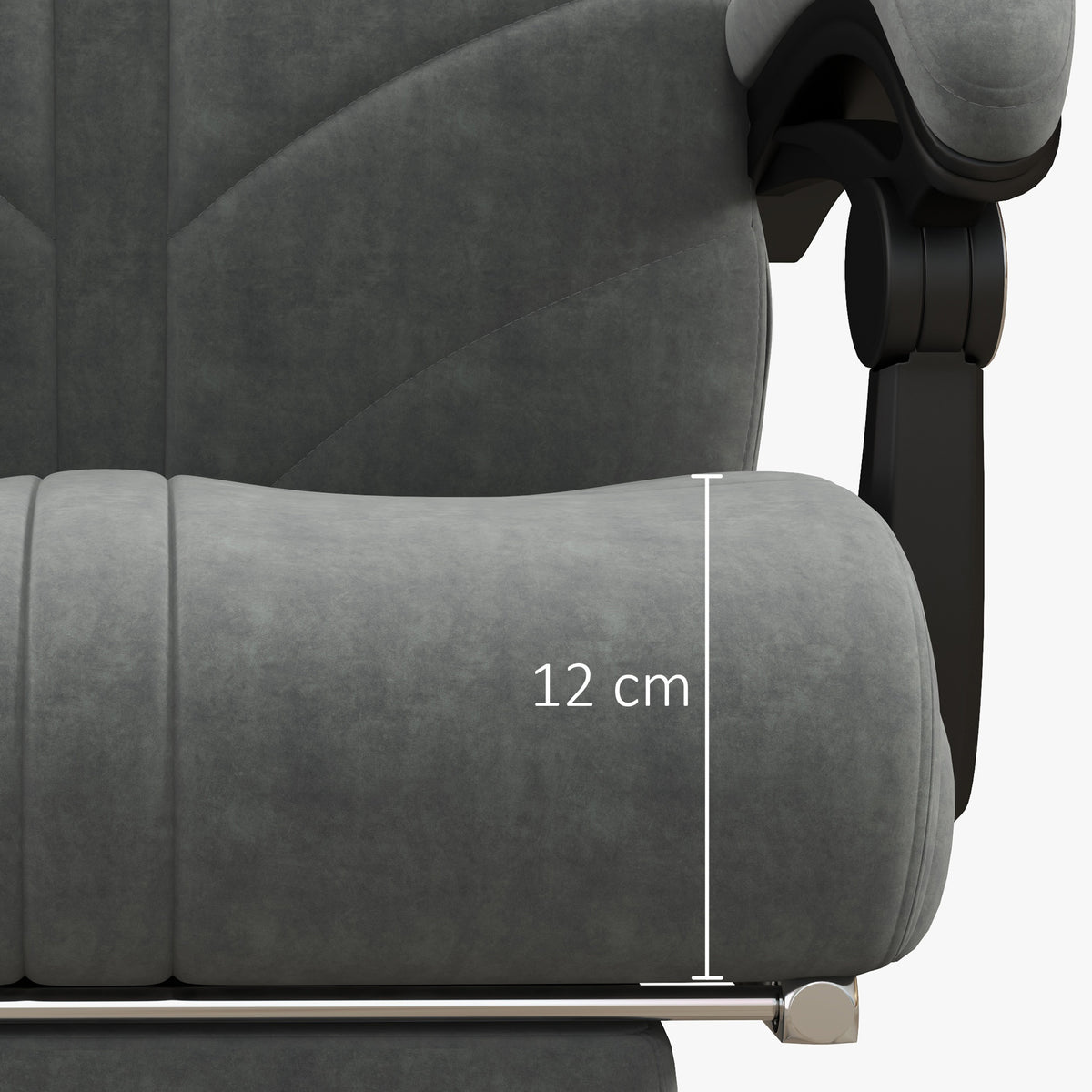 Fauteuil chaise de bureau massant chauffant inclinable avec repose-pieds intégré 5 roulettes gris-8