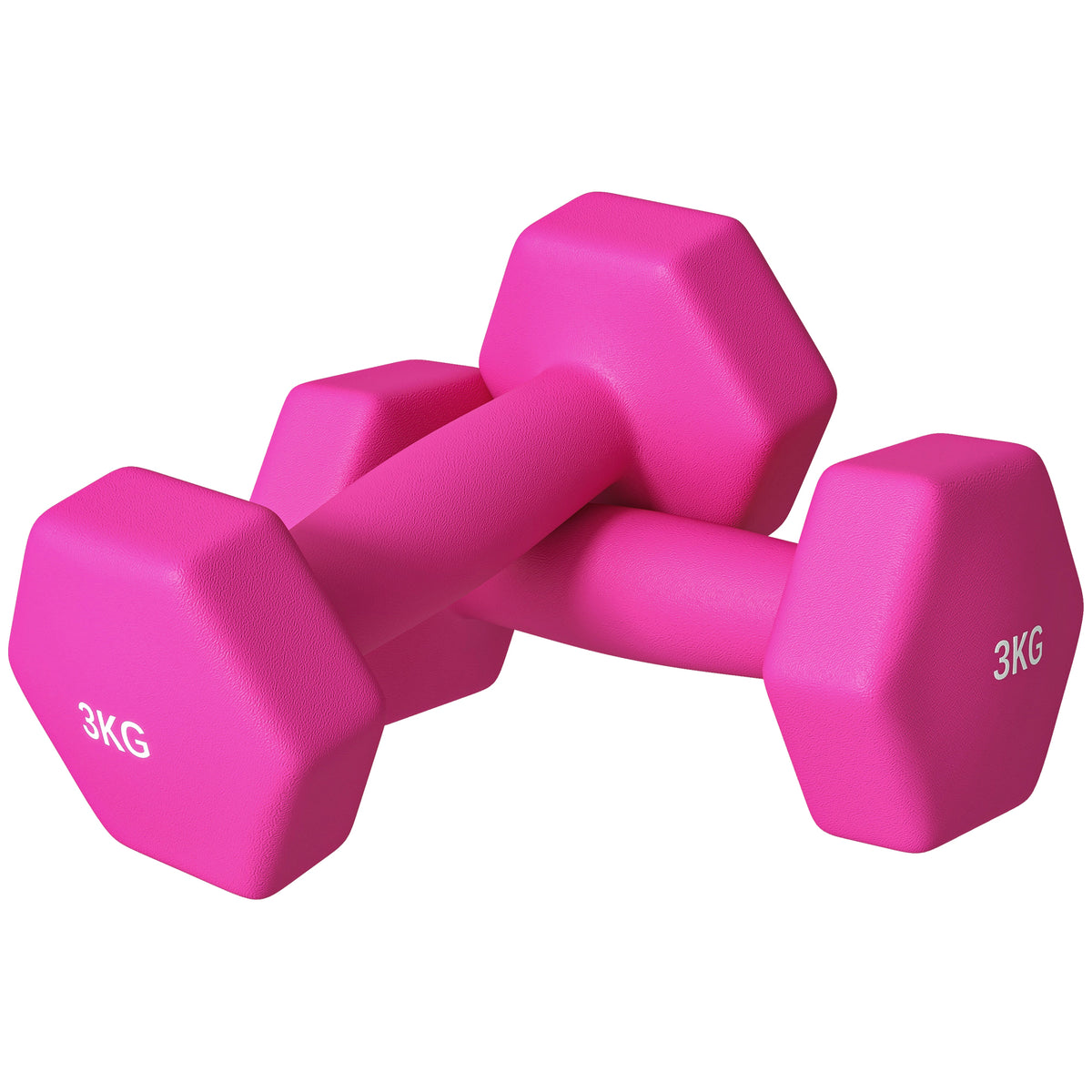 Lot de 2 haltères hexagonales avec poignée antidérapante pour l'entraînement à la maison, 2 x 3 kg, rose-0